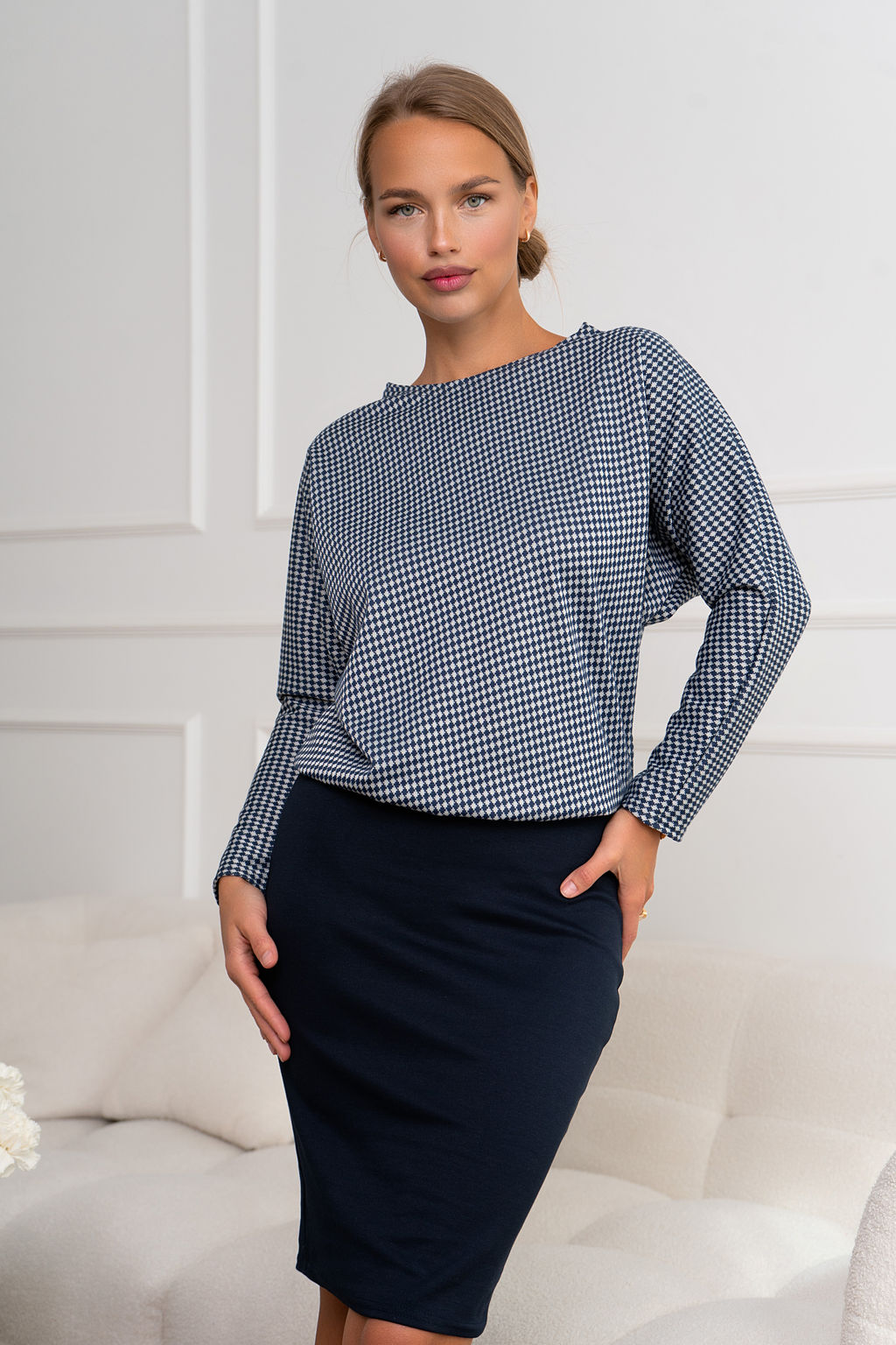 Платье Open Style 5931 серый/черный