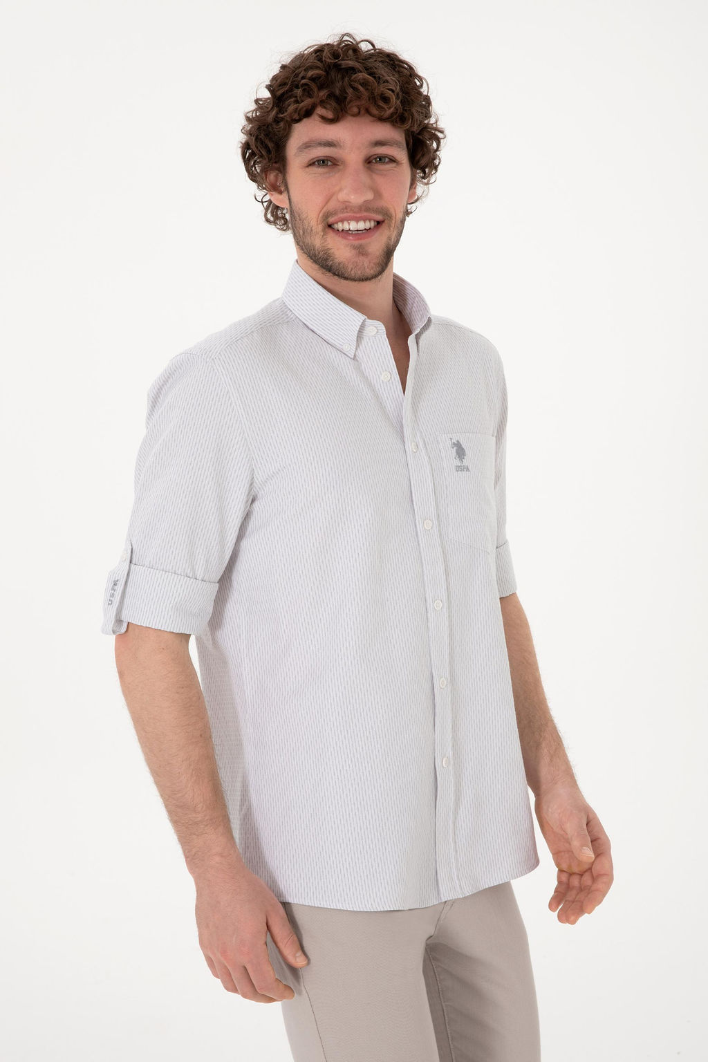 Erkek Gri Melanj Uzun Kollu G_mlek Sepette S_rpriz _ndirim - U.s. polo assn фото 4