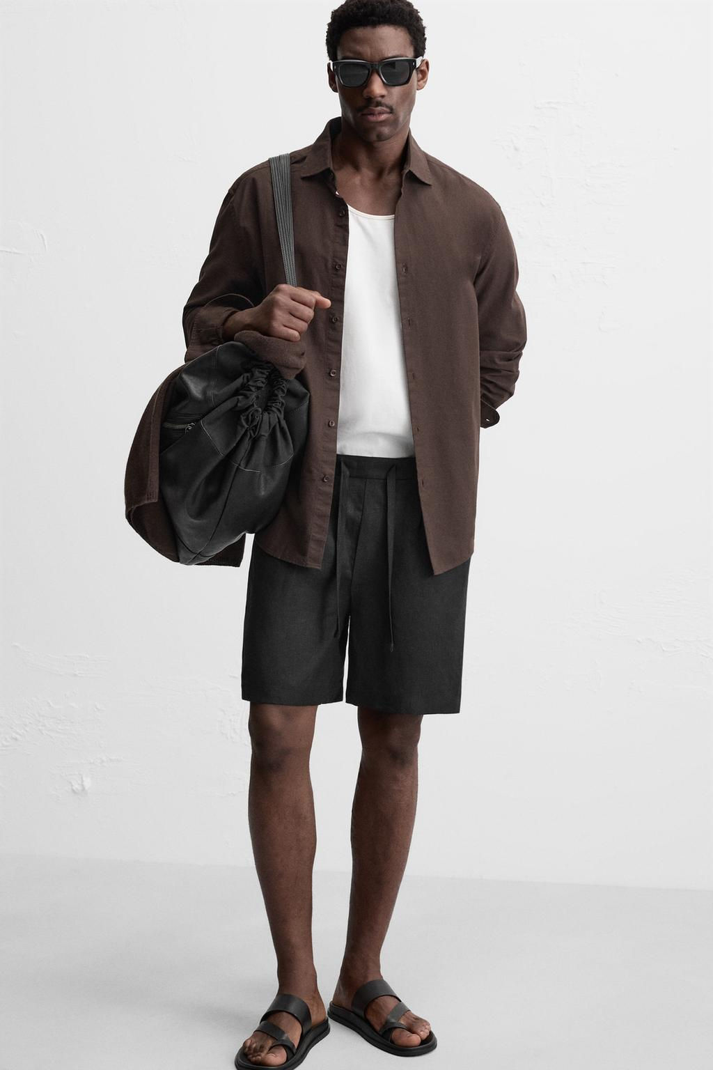 100% LINEN BERMUDA SHORTS - Zara фото 32