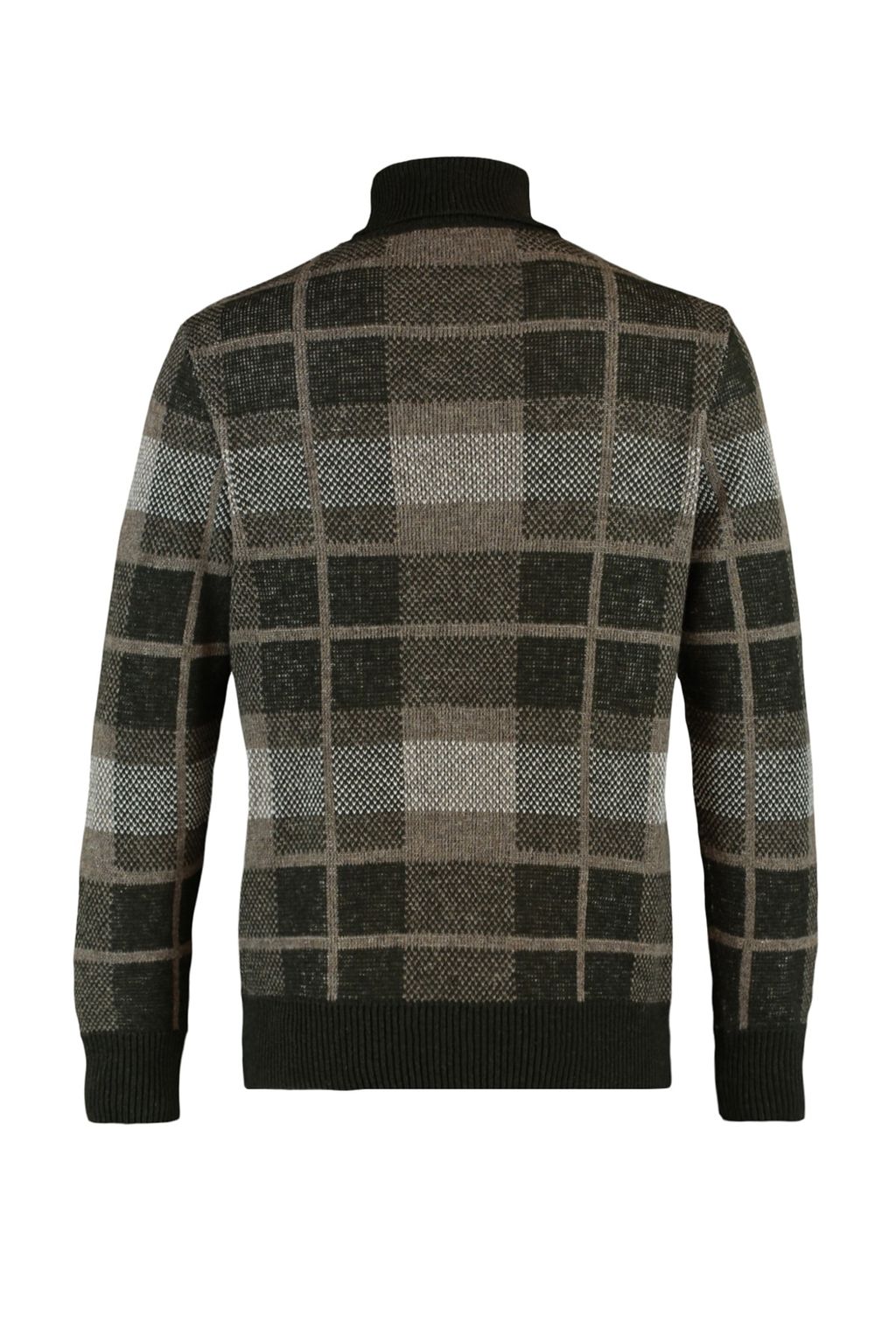 Trendyolmilla Man Haki Regular Fit Yunlu Bal?kc? Yaka Ekose Triko Kazak TMNAW22KZ0307  фото 6