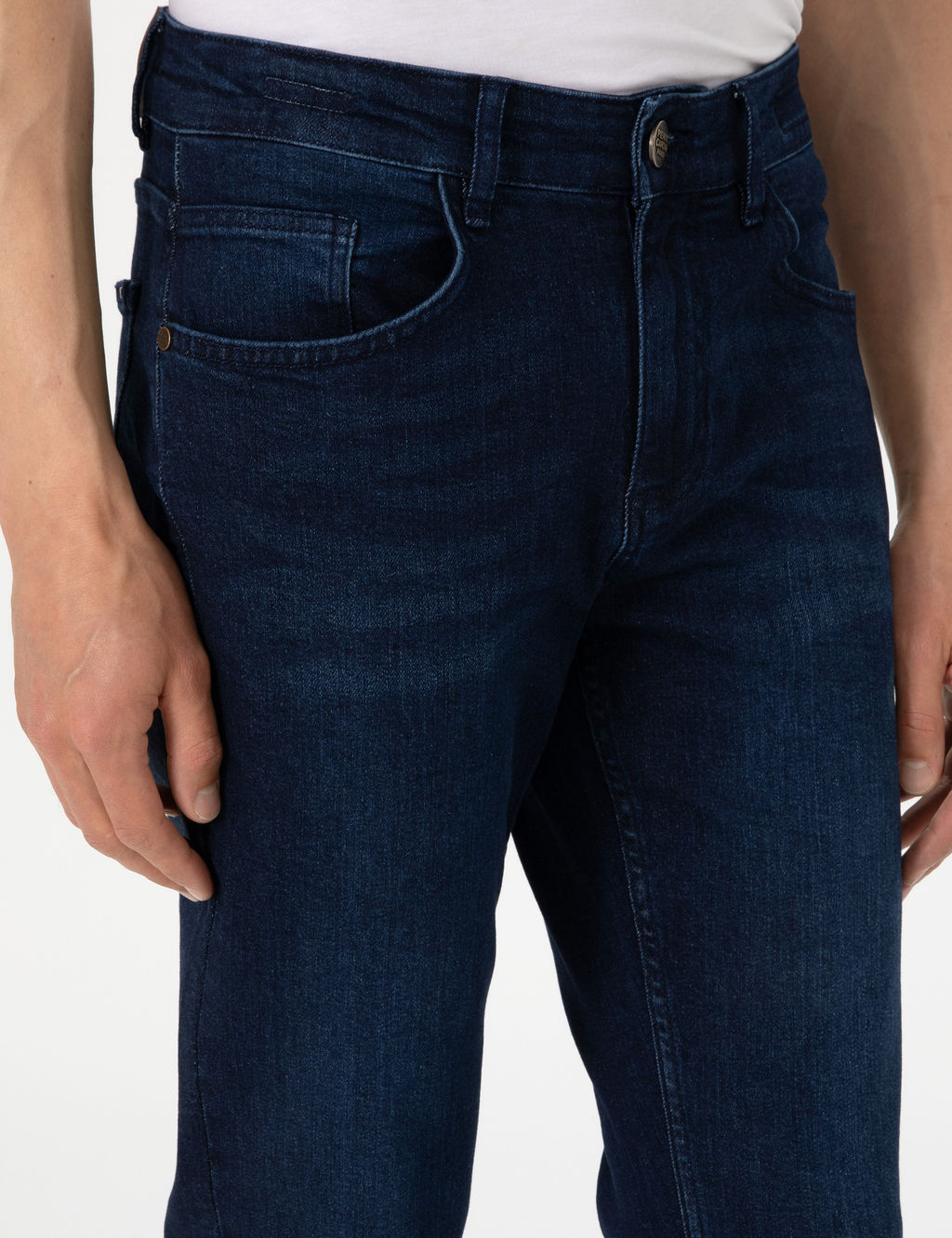 Koyu Lacivert Slim Fit Jean Pantolon