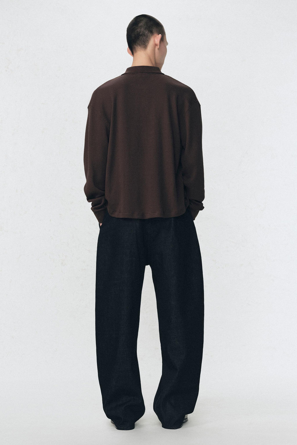 SOSHIOTSUKI x ZARA WAFFLE-KNIT TEXTURED POLO SHIRT  фото 3