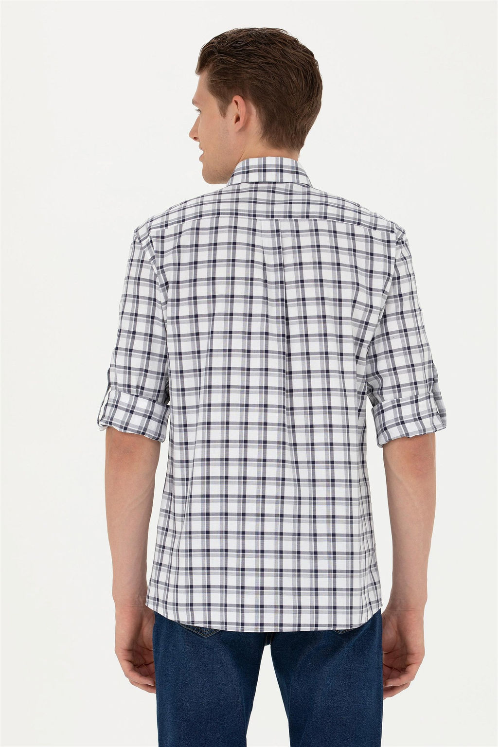 Мужская темно-синяя рубашка с длинным рукавом - U.s. polo assn фото 5