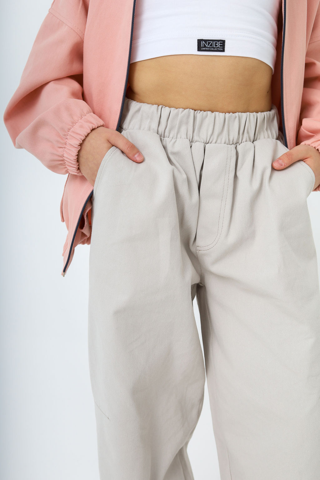 Брюки багги деним, нюд - Inzibe фото 6