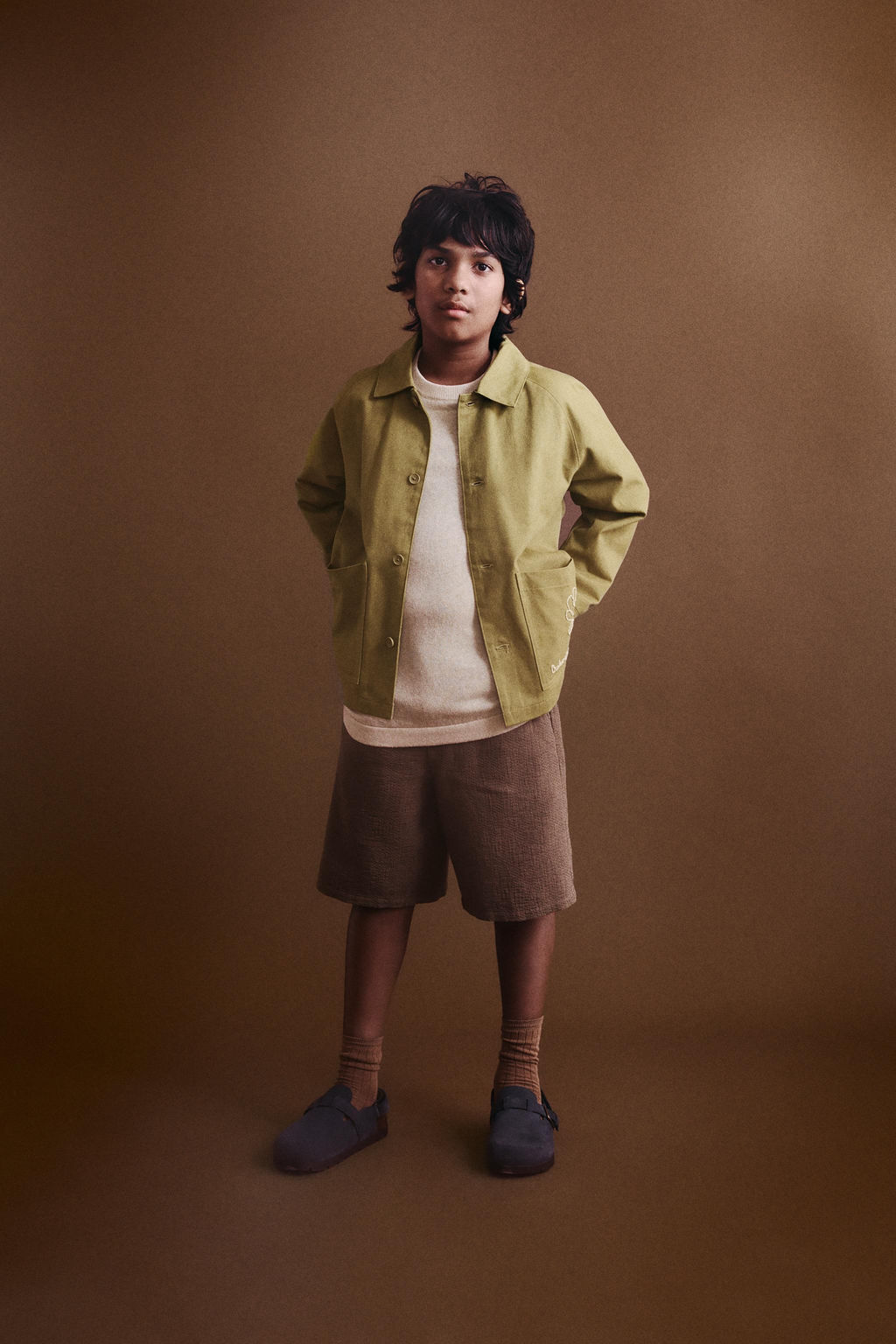 CAMISETA LISA CON LINO Y ALGOD?N / Beige - Zara фото 5