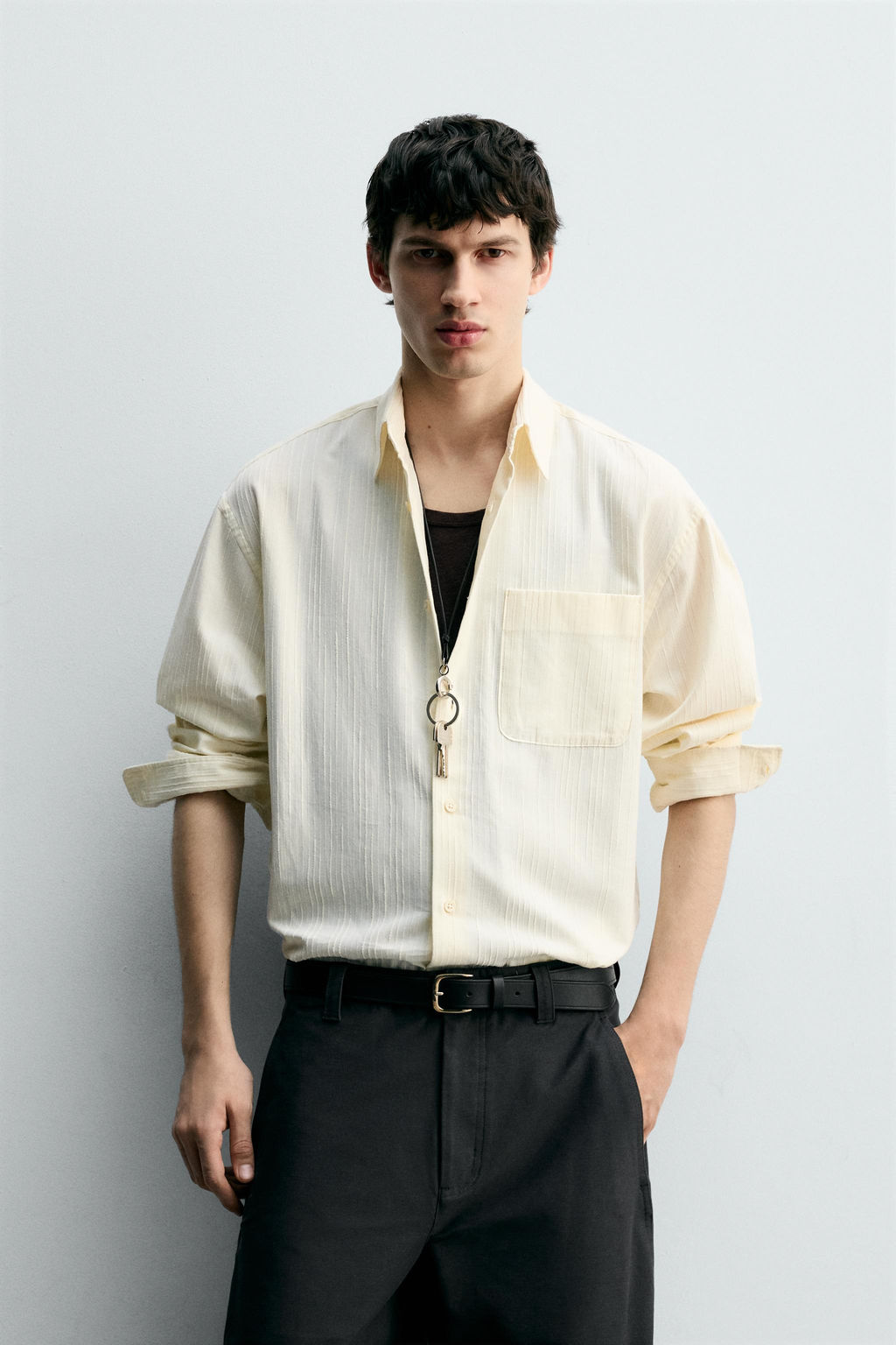 TEXTURED STRIPED SHIRT - Zara фото 2