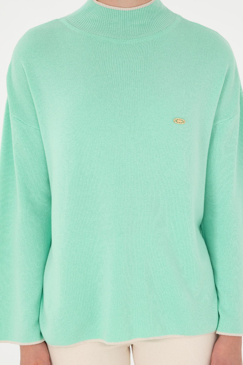Женский мятный свитер с высоким воротником Неожиданная скидка в корзине - U.s. polo assn фото 6