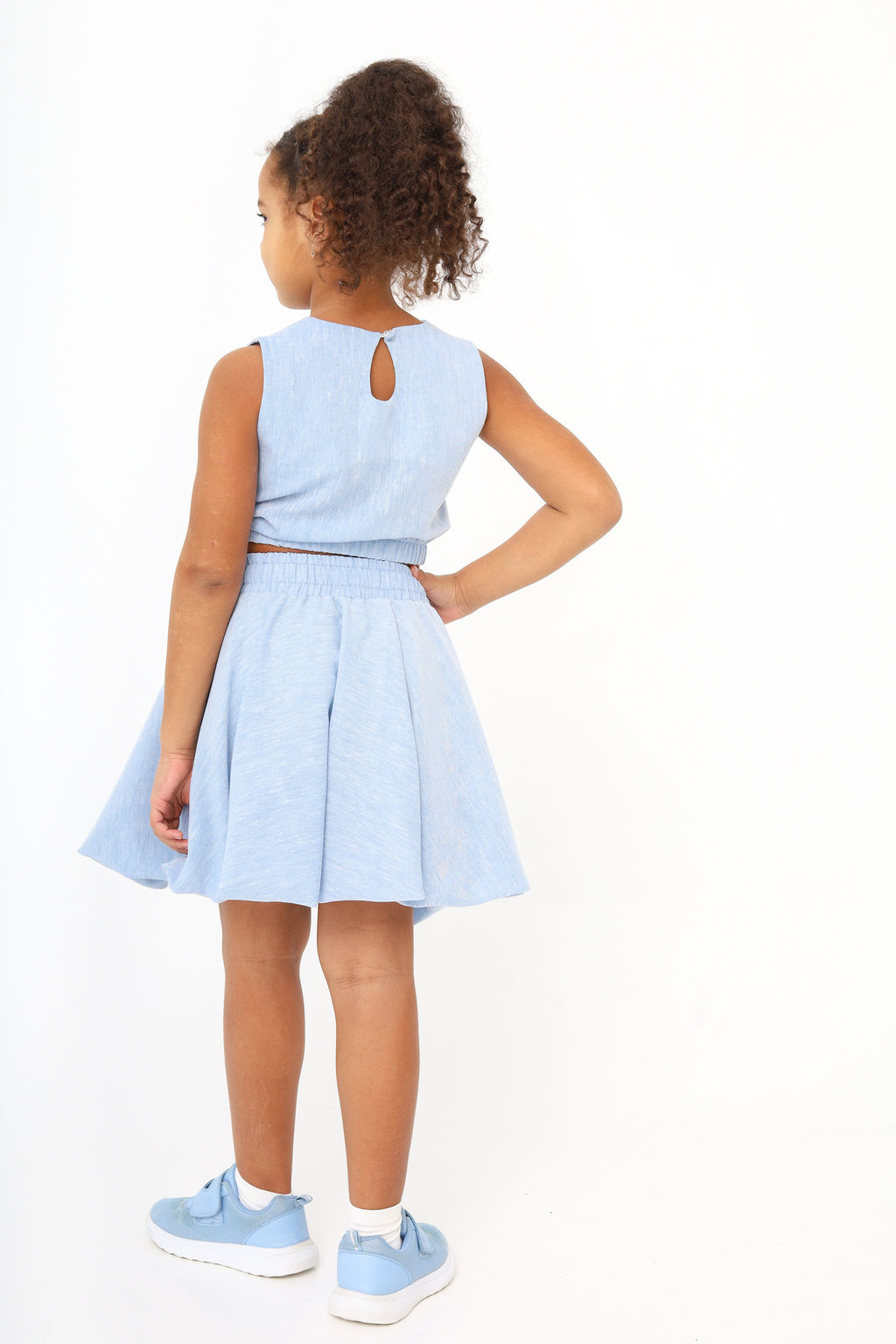 Рубашка-хенли Лен, голубой меланж - Inzibe фото 29