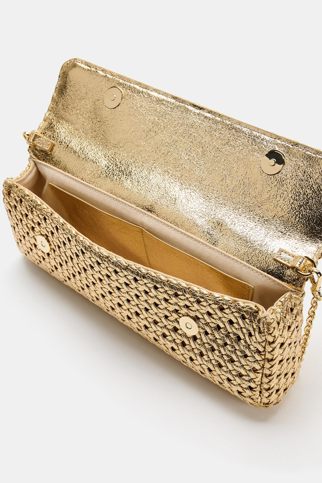 BOLSO SOBRE TRENZADO / Oro - Zara фото 6