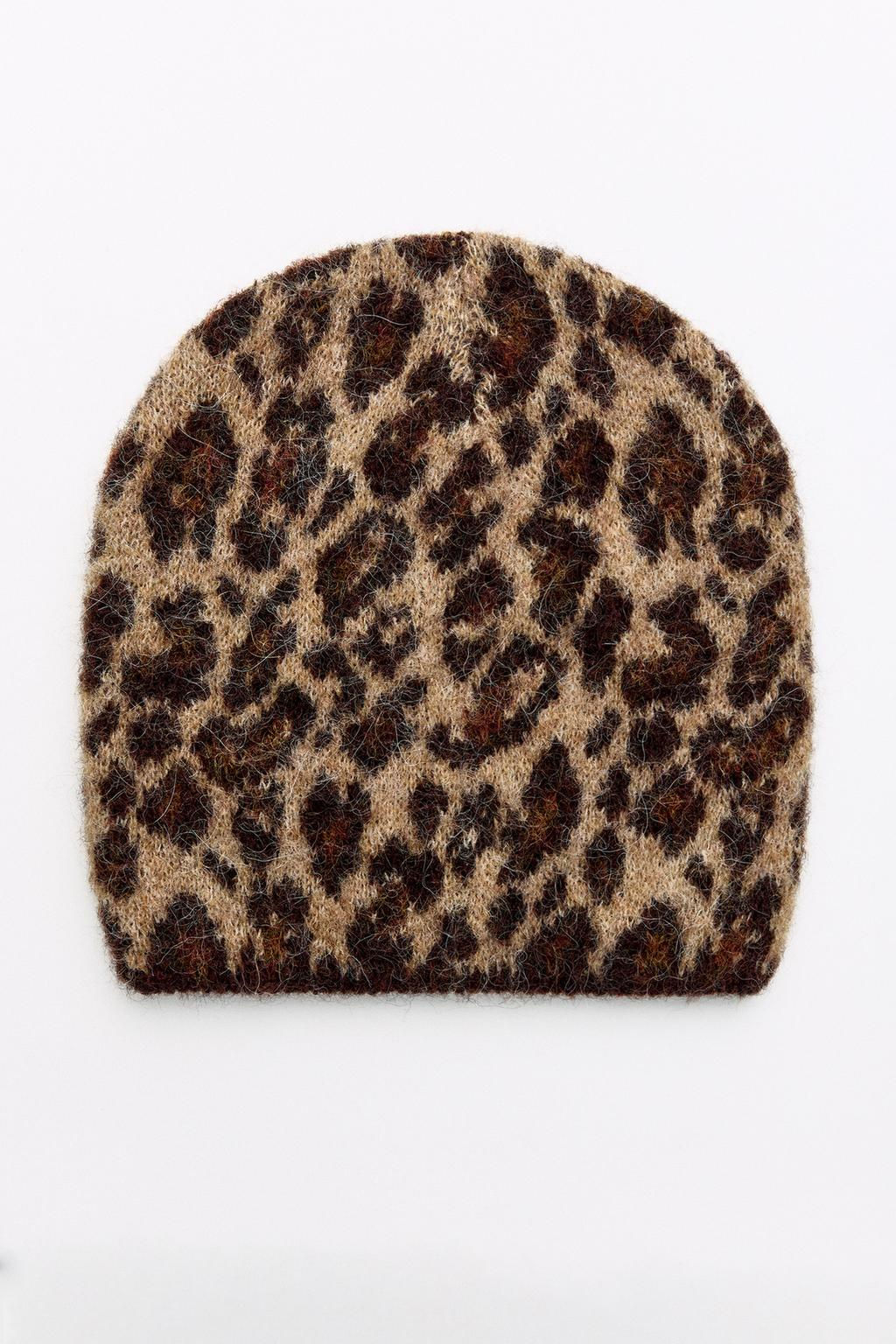 ANIMAL PRINT WOOL AND ALPACA BEANIE - Zara фото 2