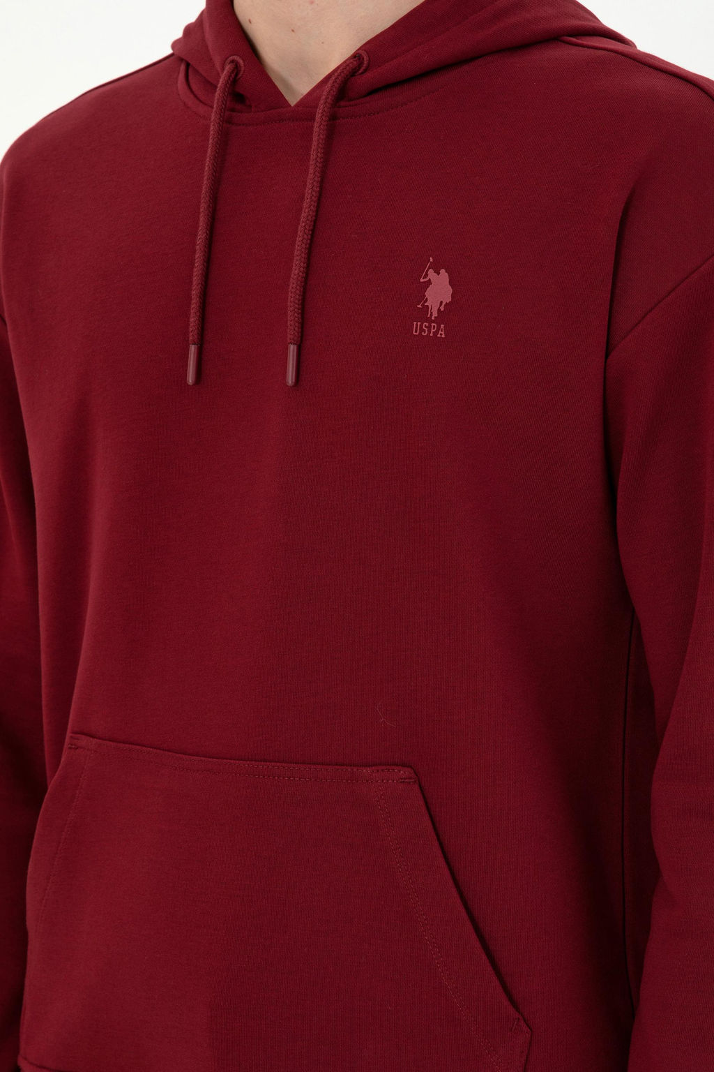 Мужской бордово-красный базовый свитшот - U.s. polo assn фото 7