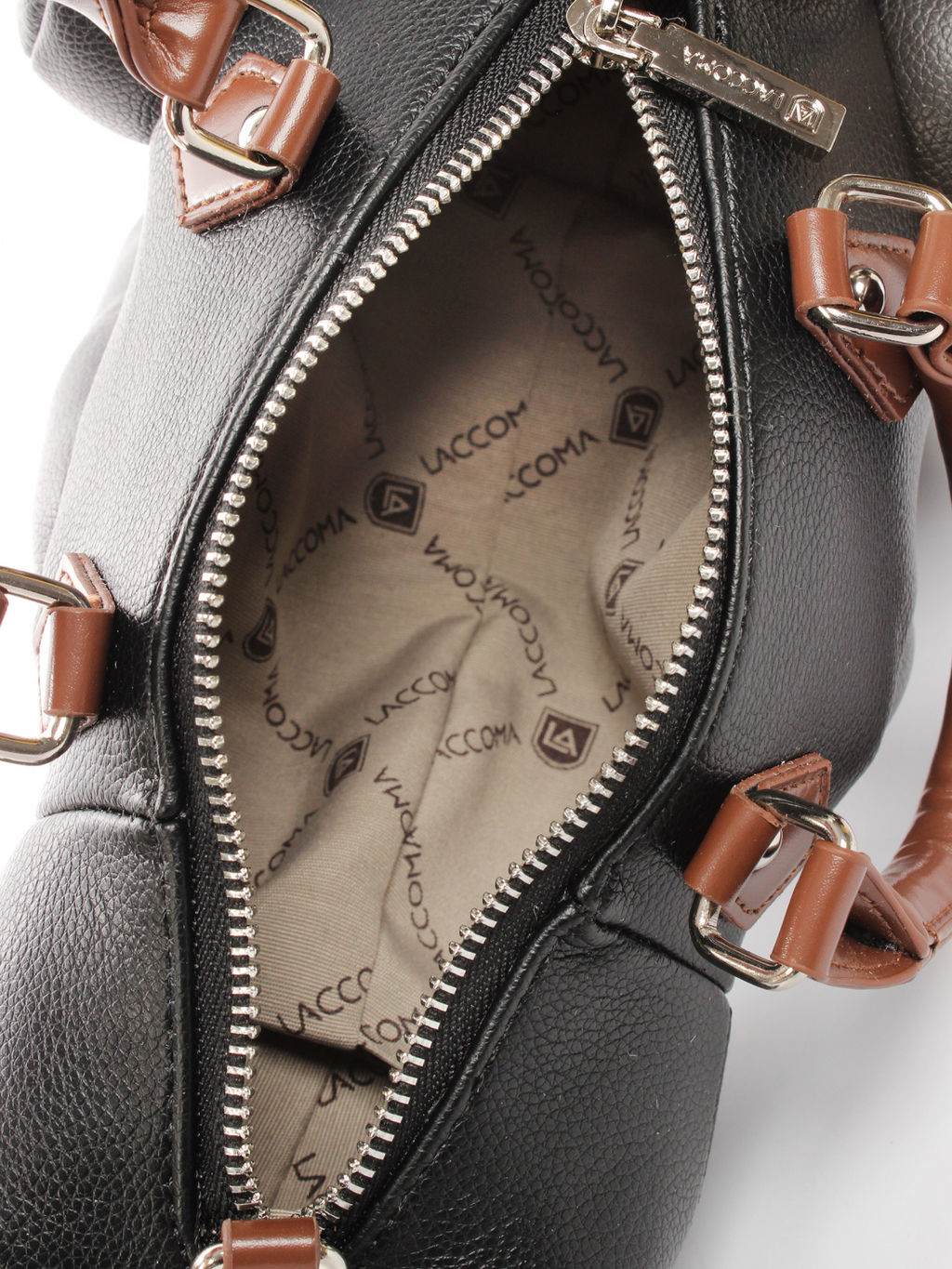 LACCOMA сумка ИГР2525-бульдог-черный-коричневый эко кожа хлопок  фото 4
