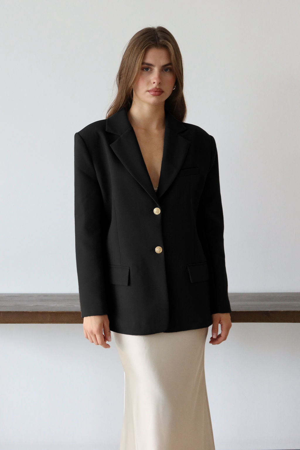 Siyah Normal/Regular Kal?p Dokuma Blazer Ceket TWOAW26BC00040