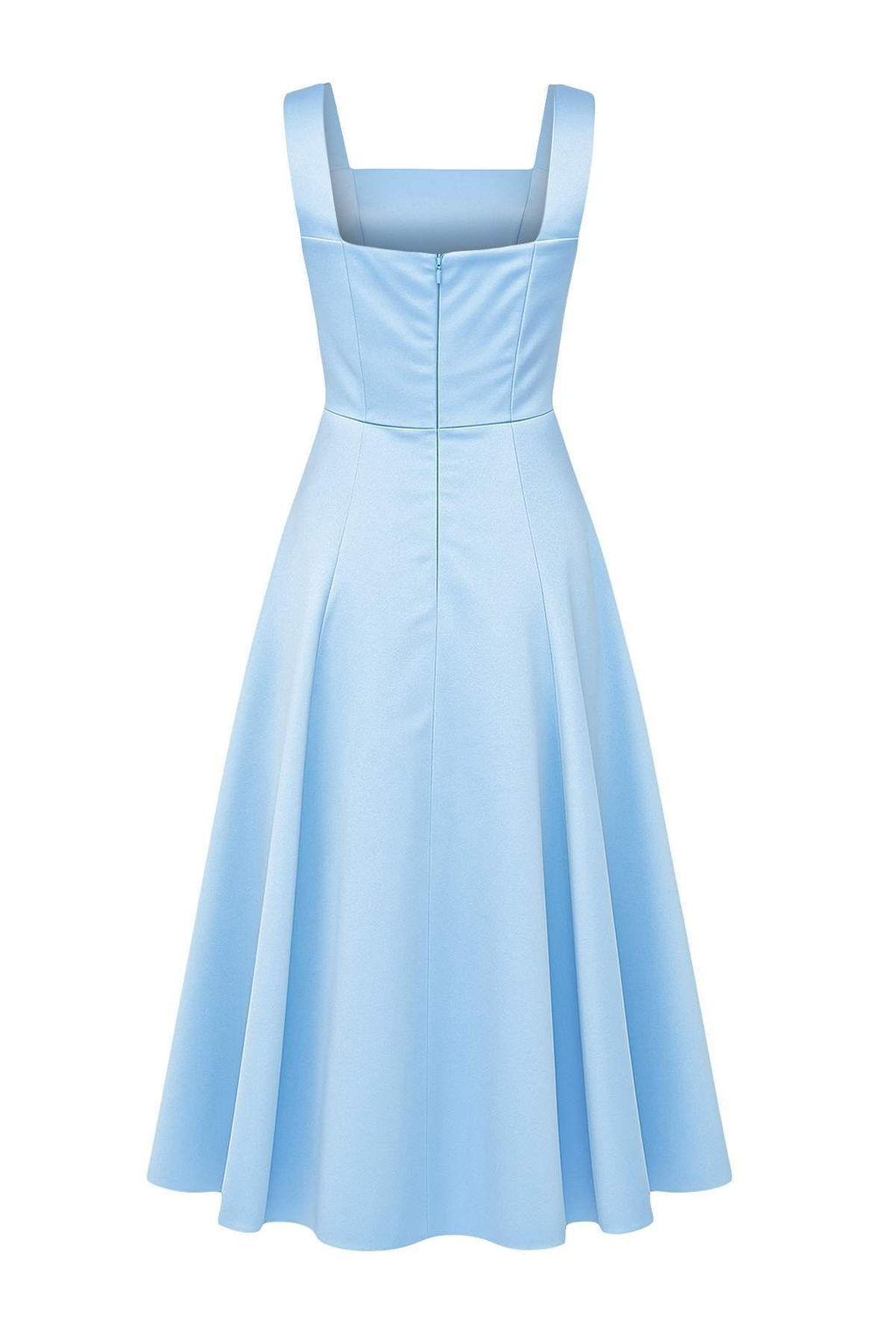 Ac?k Mavi A-Kesim Saten Dokuma S?k Abiye Gece Mezuniyet Elbisesi TPRAW25EL00040