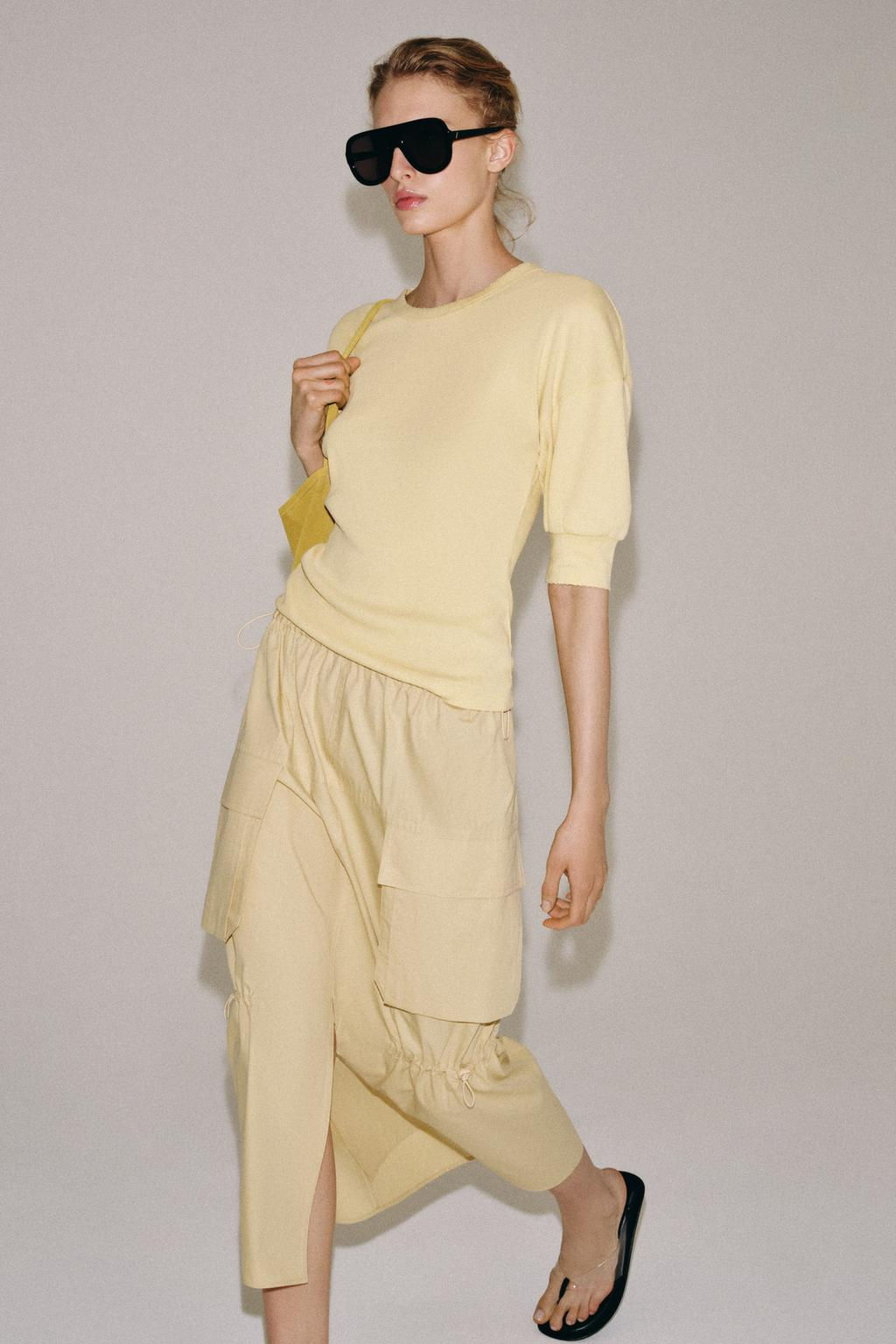 RIB VOLUME SLEEVE T-SHIRT - Zara фото 5