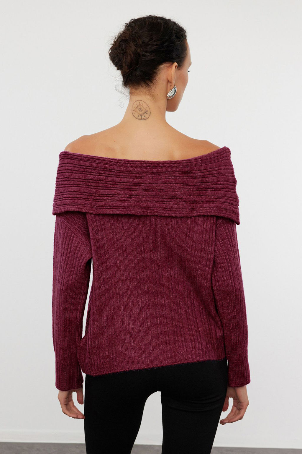 Ekru Yumusak Dokulu Carmen Yaka Triko Kazak TWOAW25KZ00076 - Trendyolmilla фото 26