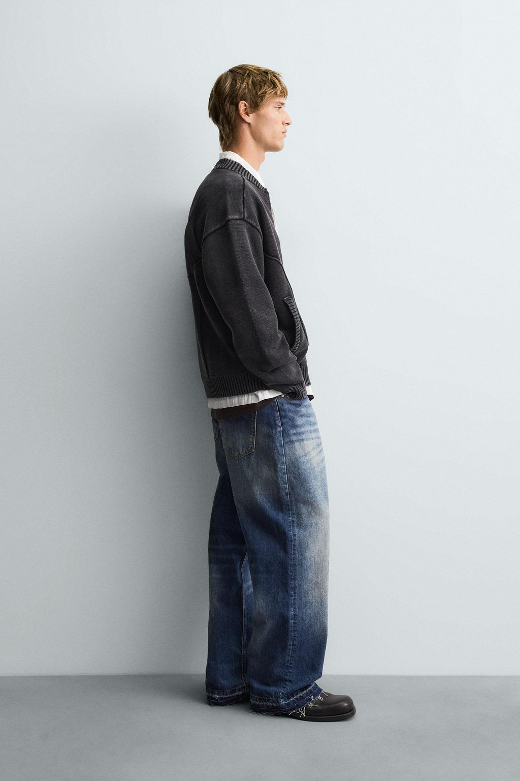 WASHED KNIT BOMBER JACKET - Zara фото 4