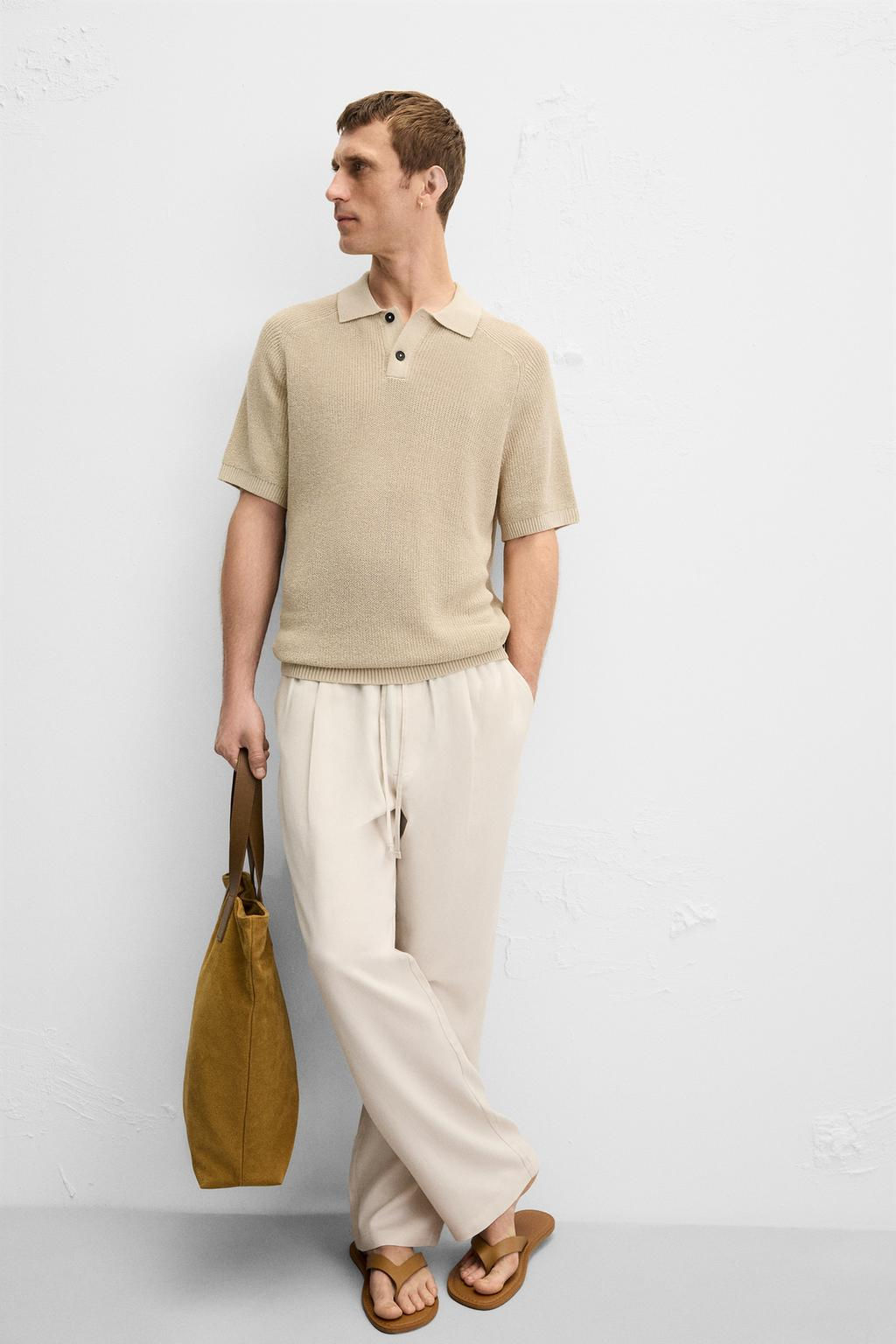 RELAXED FIT LYOCELL TROUSERS - Zara фото 26