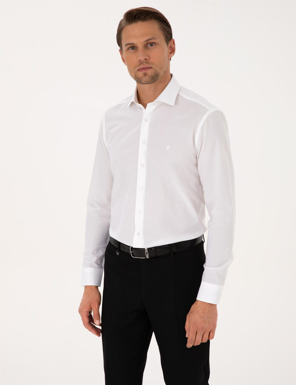 Beyaz Slim Fit Uzun Kollu G_mlek - Pierre cardin фото 3