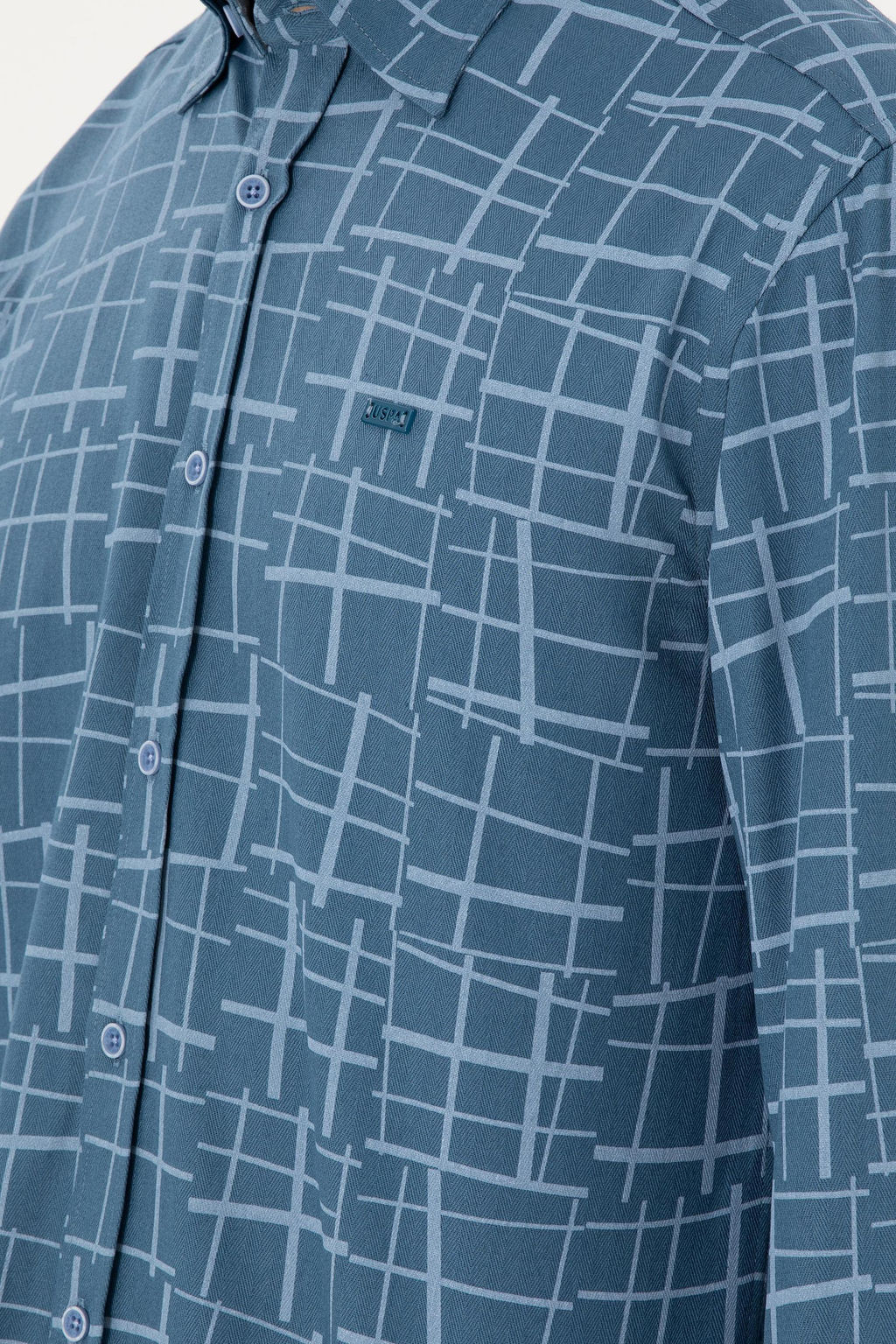 Мужская голубая рубашка с длинным рукавом - U.s. polo assn фото 7