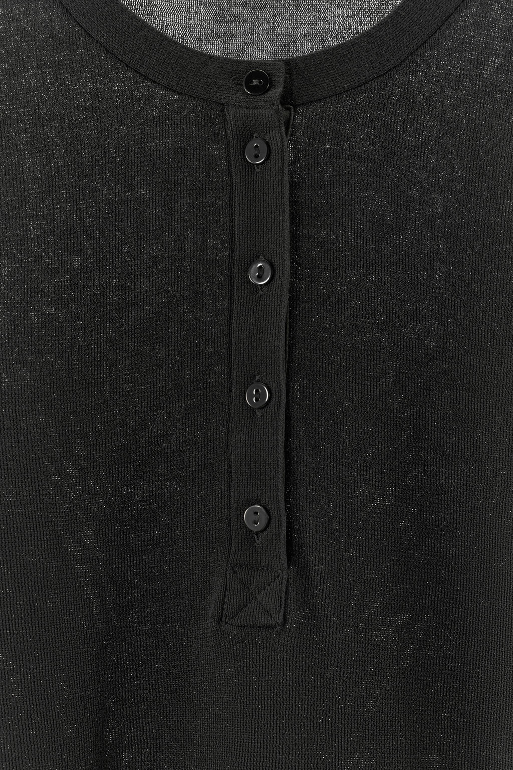 CAMISETA PUNTO MEZCLA ALGOD?N BOTONES / Negro - Zara фото 7