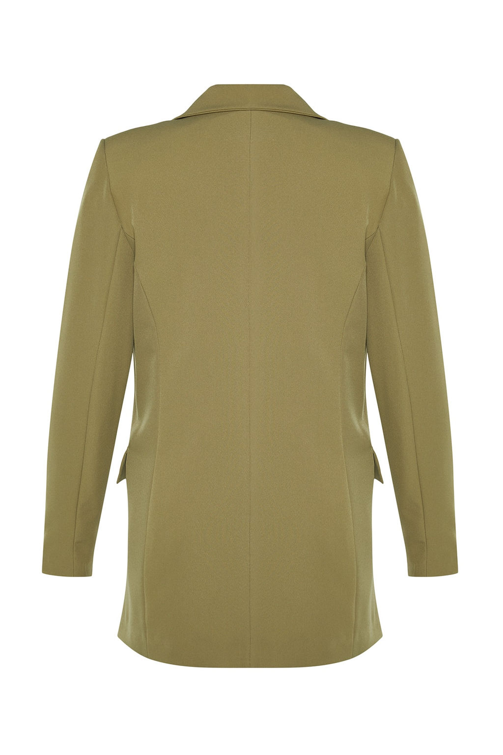 Ac?k Haki Regular Astarl? Kruvaze Kapama Dokuma Blazer Ceket TWOSS20CE0059