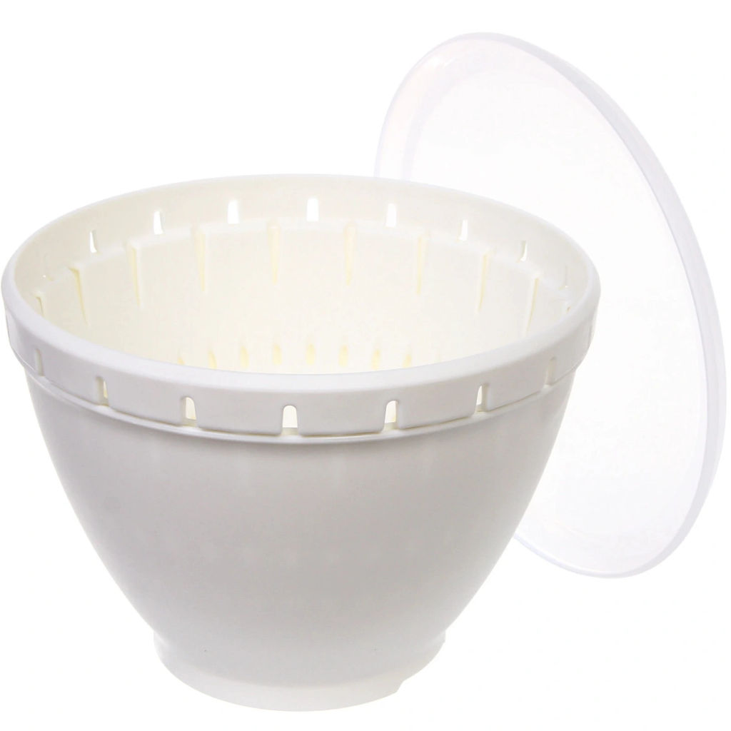 Дуршлаг пластиковый "Фаттория" 22*15,5см двойной с чашей и крышкой