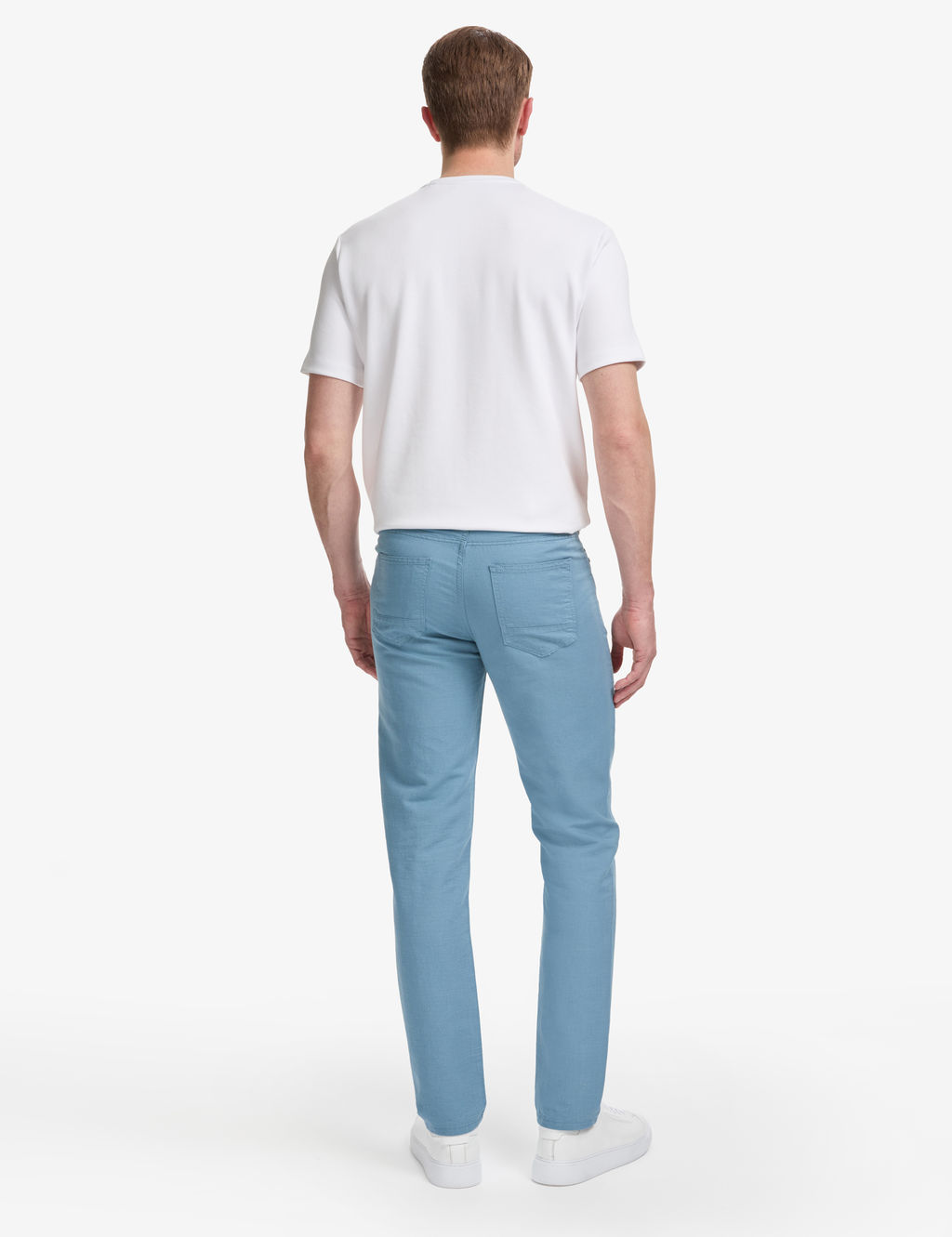 Koyu Mavi Slim Fit Keten Kar___ml_ Kanvas Pantolon