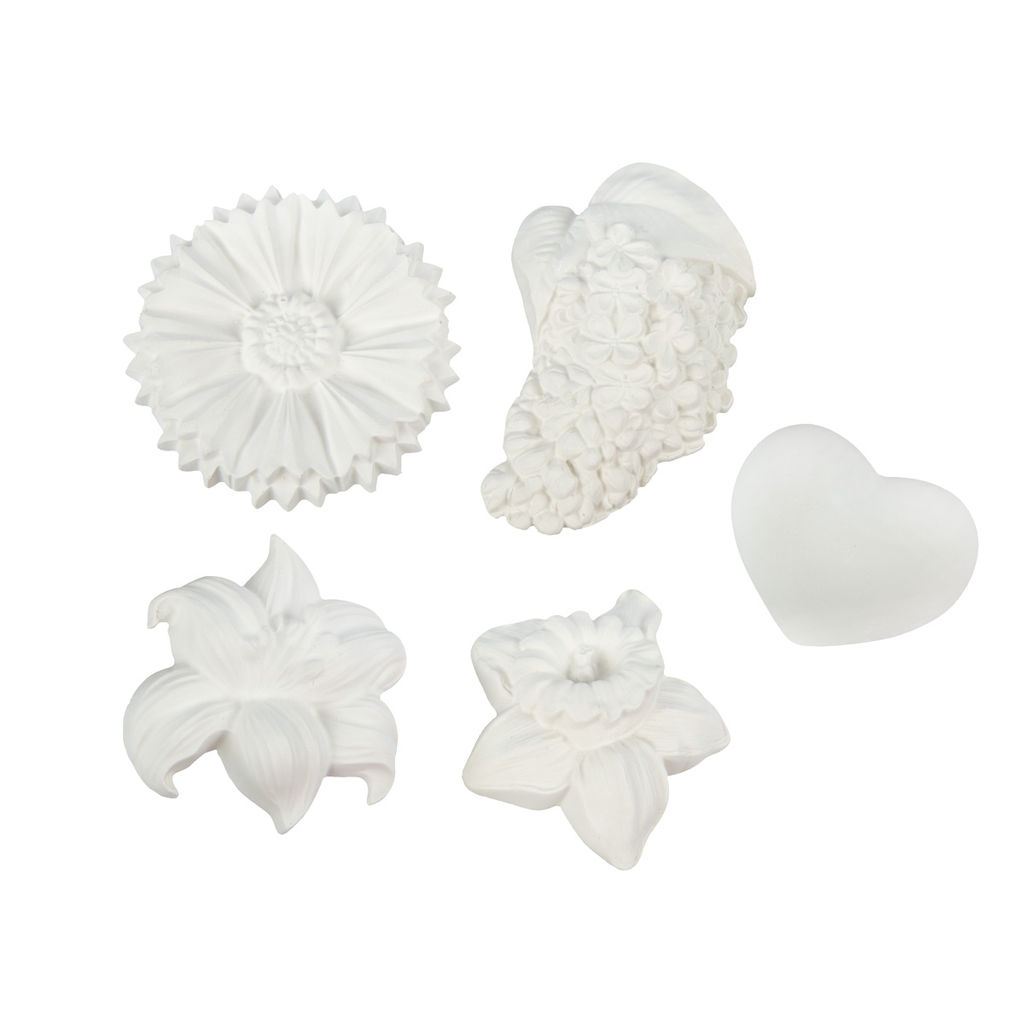 Заготовка для декорирования Love2art ВА-10 Набор заготовок для декорирования гипс 21 х 16 х 2 см 5 шт Цветы  фото 3