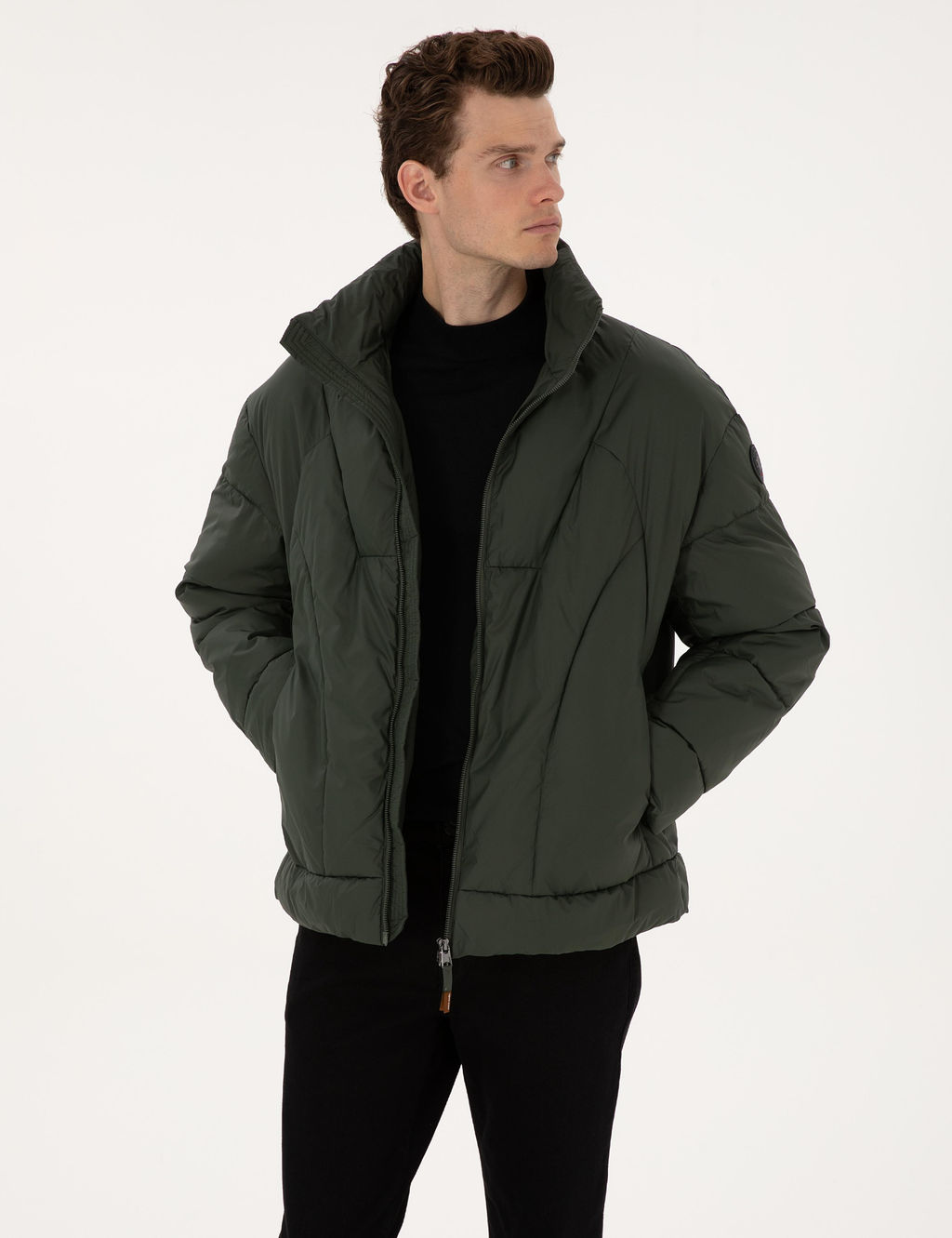 Koyu Haki Oversize Mont