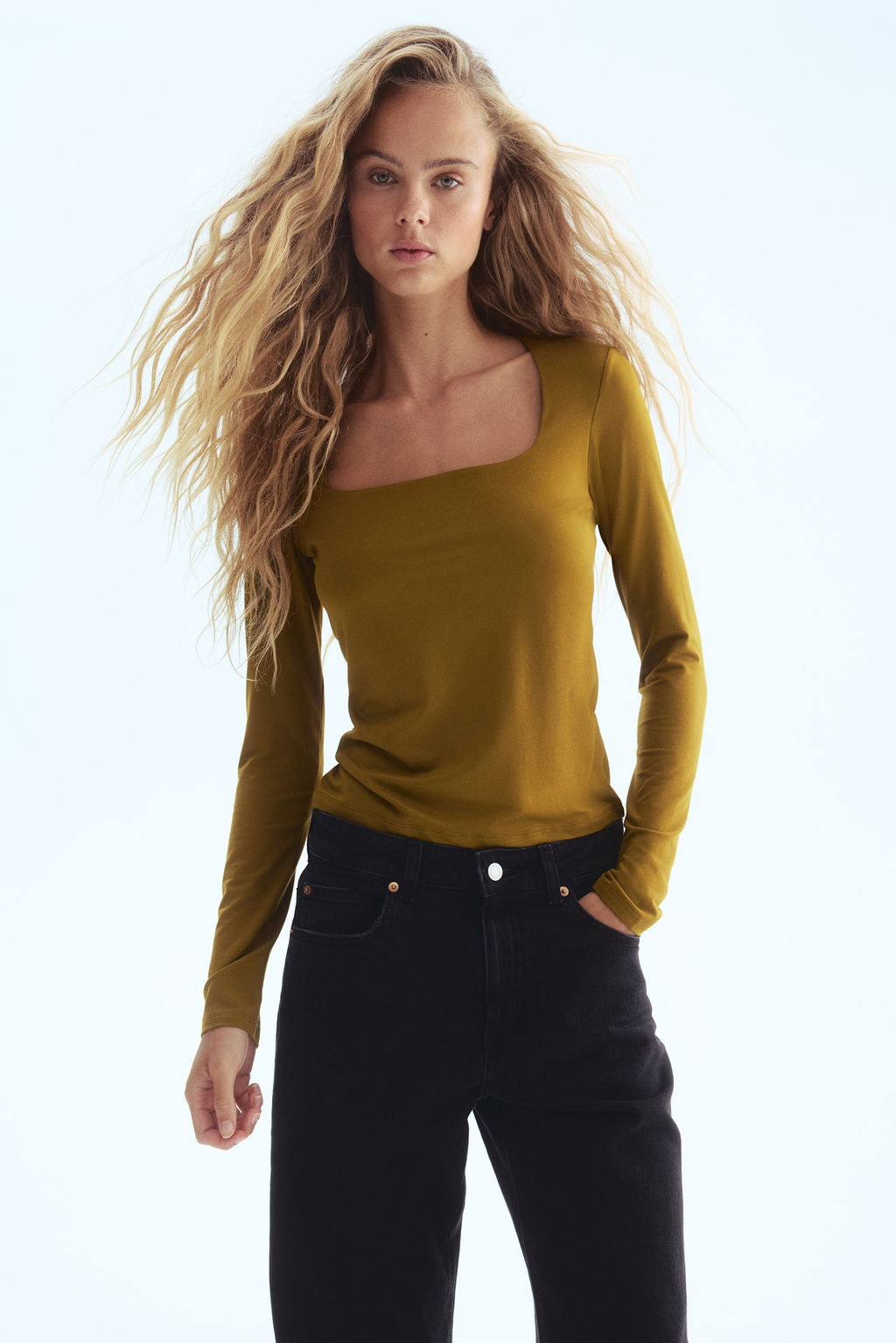 Top de manga larga en punto - H&m фото 5