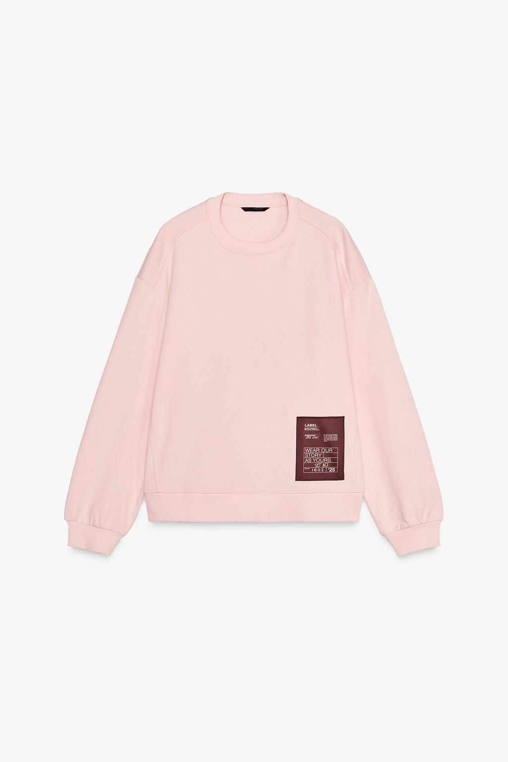 COTTON SWEATSHIRT WITH LABEL - Zara фото 5
