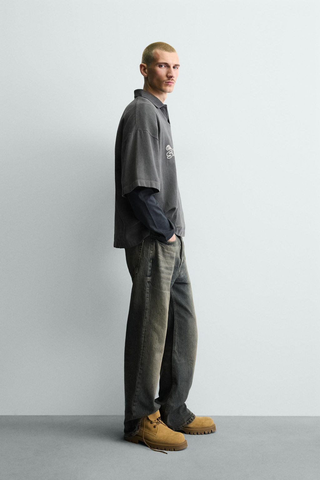 EMBROIDERED SLOGAN POLO SHIRT - Zara фото 4