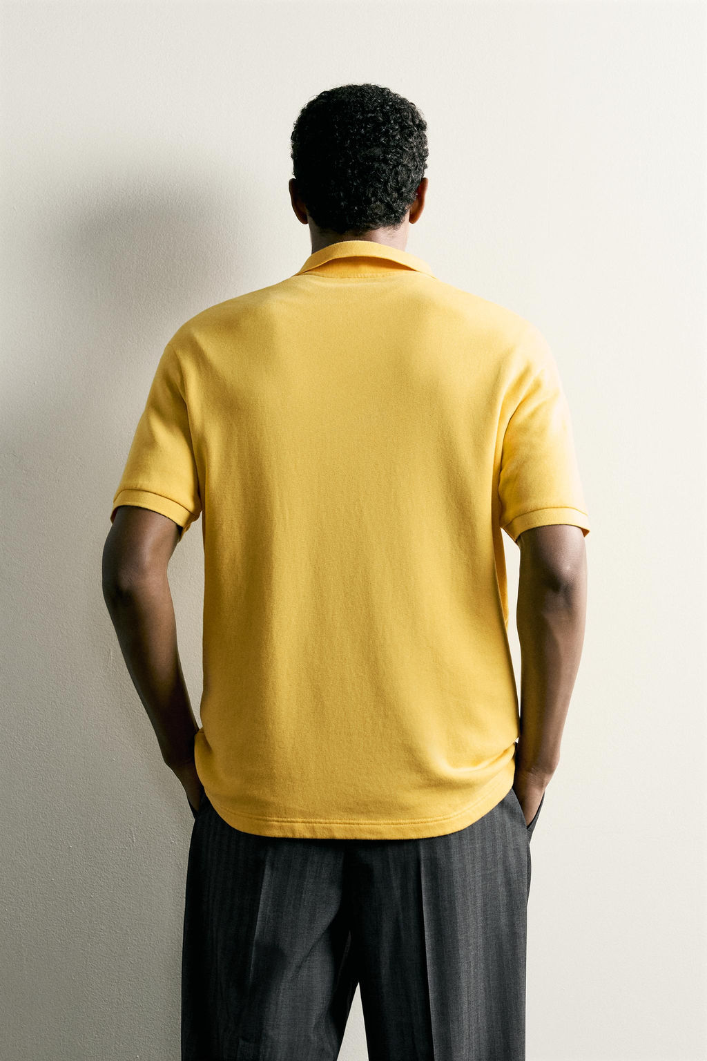 SUDADERA POLO REGULAR FIT MANGA CORTA / Amarillo - Zara фото 3
