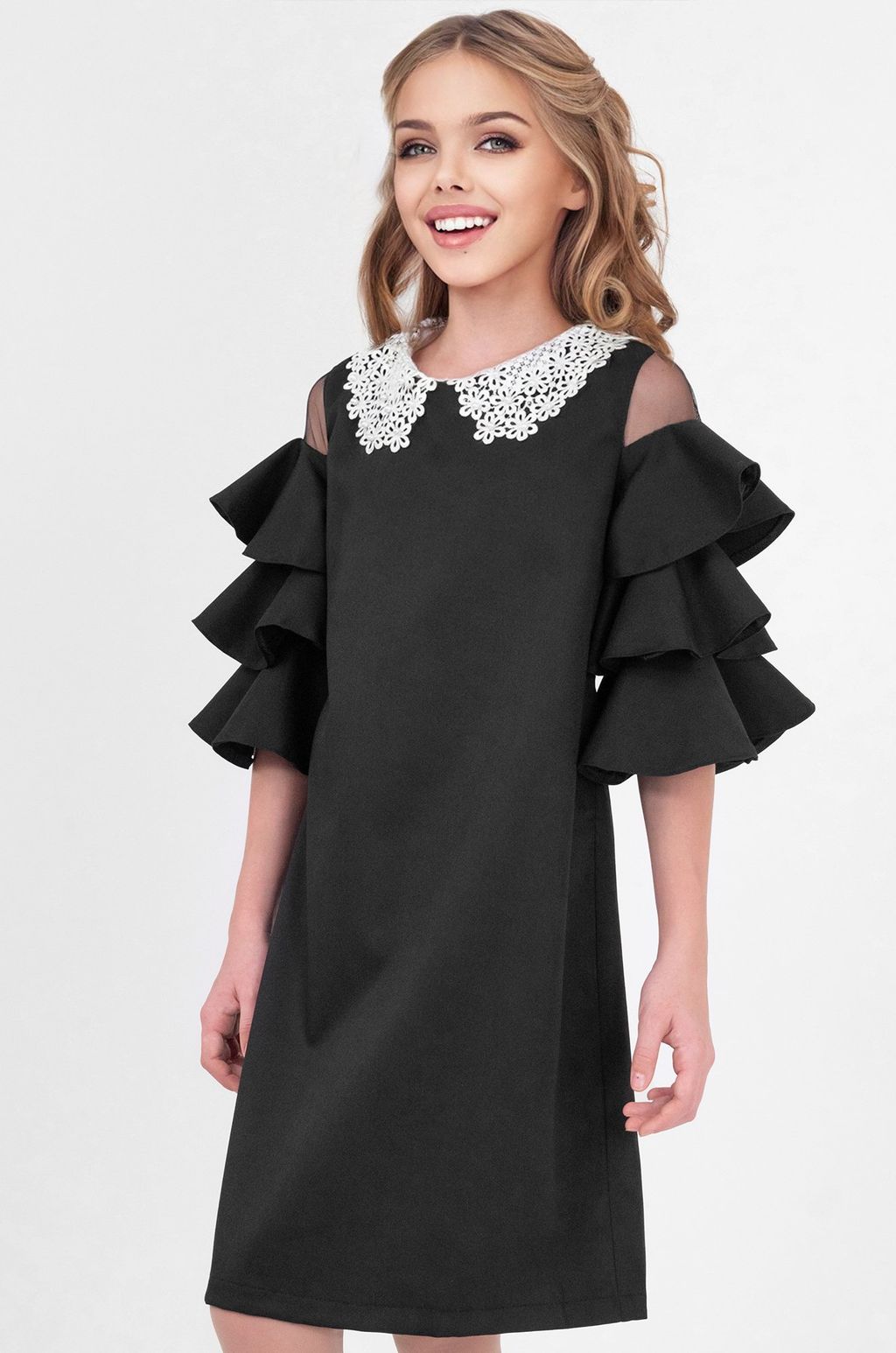 Школьное платье с добавлением вискозы для девочки Happyfox