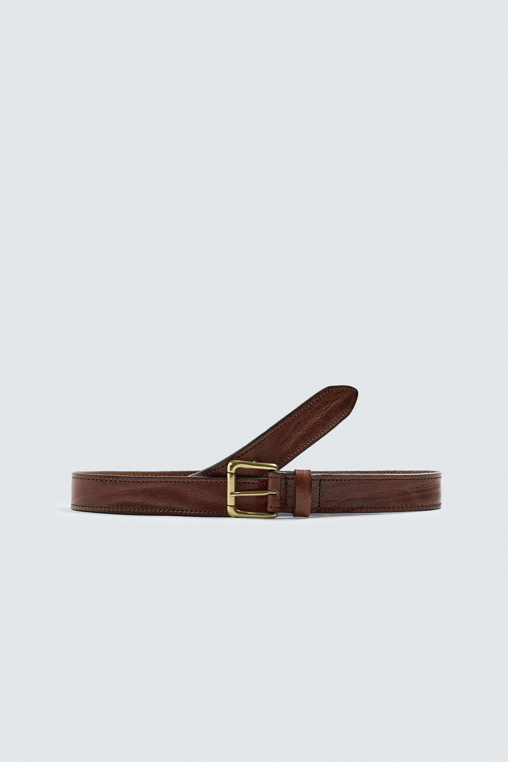 VINTAGE-EFFECT LEATHER BELT - Zara фото 3
