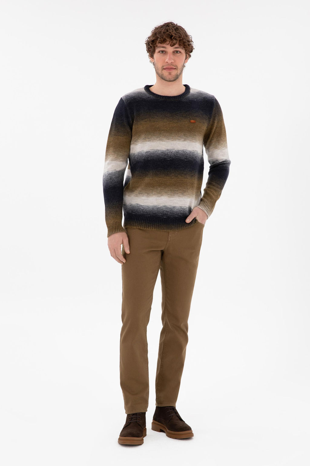 Erkek Slim Fit Haki Kanvas Pantolon