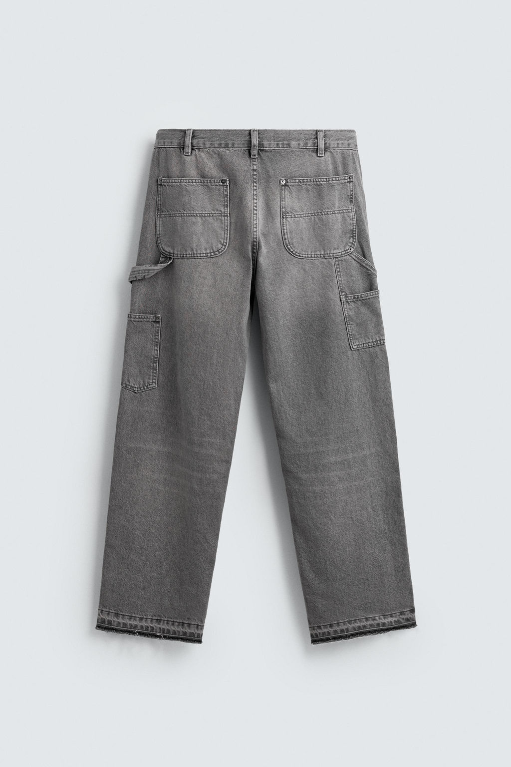 JEANS BOLSILLO CARPINTERO LAVADO / Gris - Zara фото 8