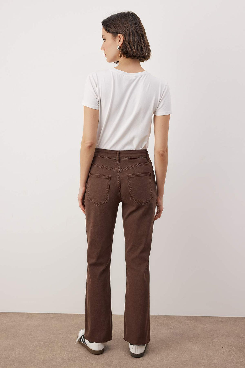 Kahverengi Yuksek Bel Comfort/Esnek Straight Jeans TWOAW26JE00302 - Trendyolmilla фото 4