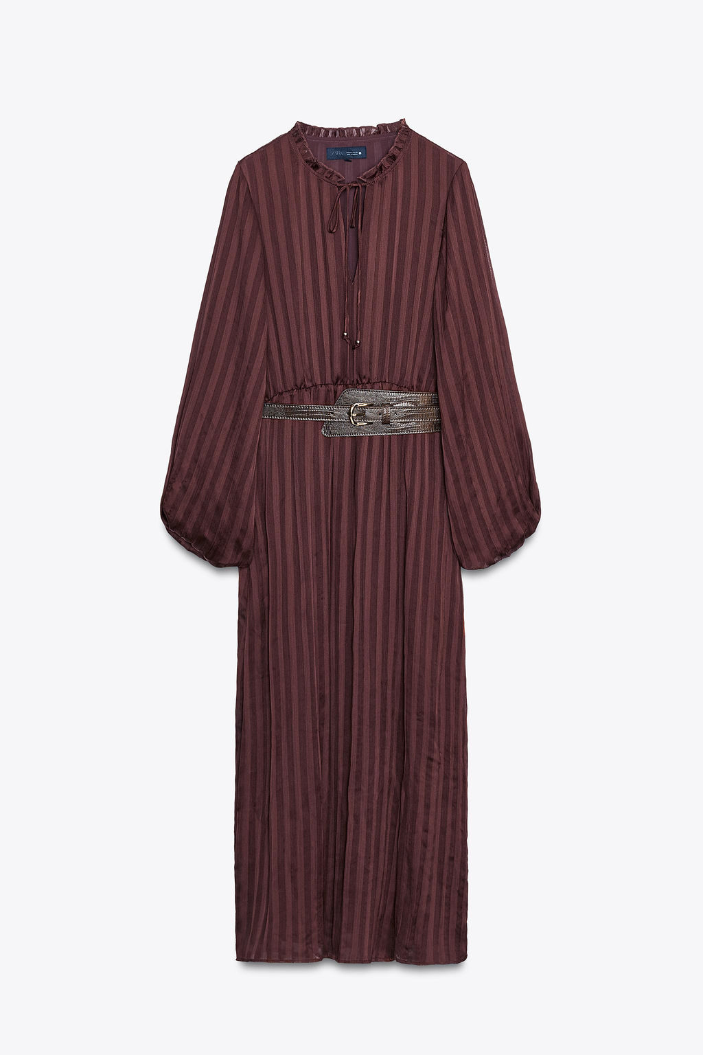 MIDI DRESS WITH BELT - Zara фото 7