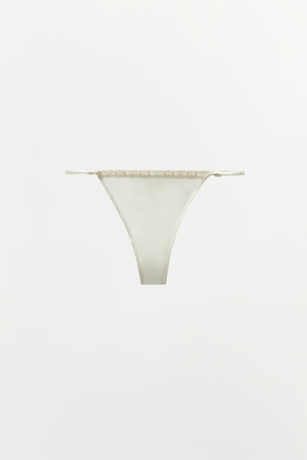 TANGA SEDA PUNTILLA / Crudo - Zara фото 5