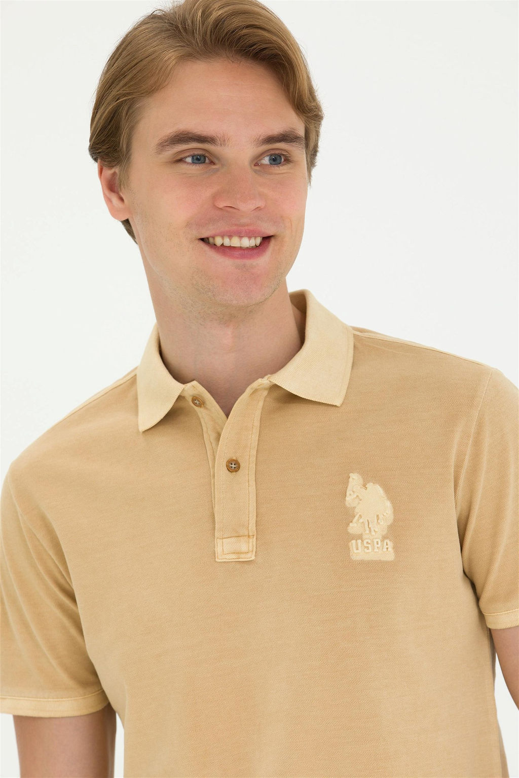 Мужская базовая футболка цвета Camel - U.s. polo assn фото 2