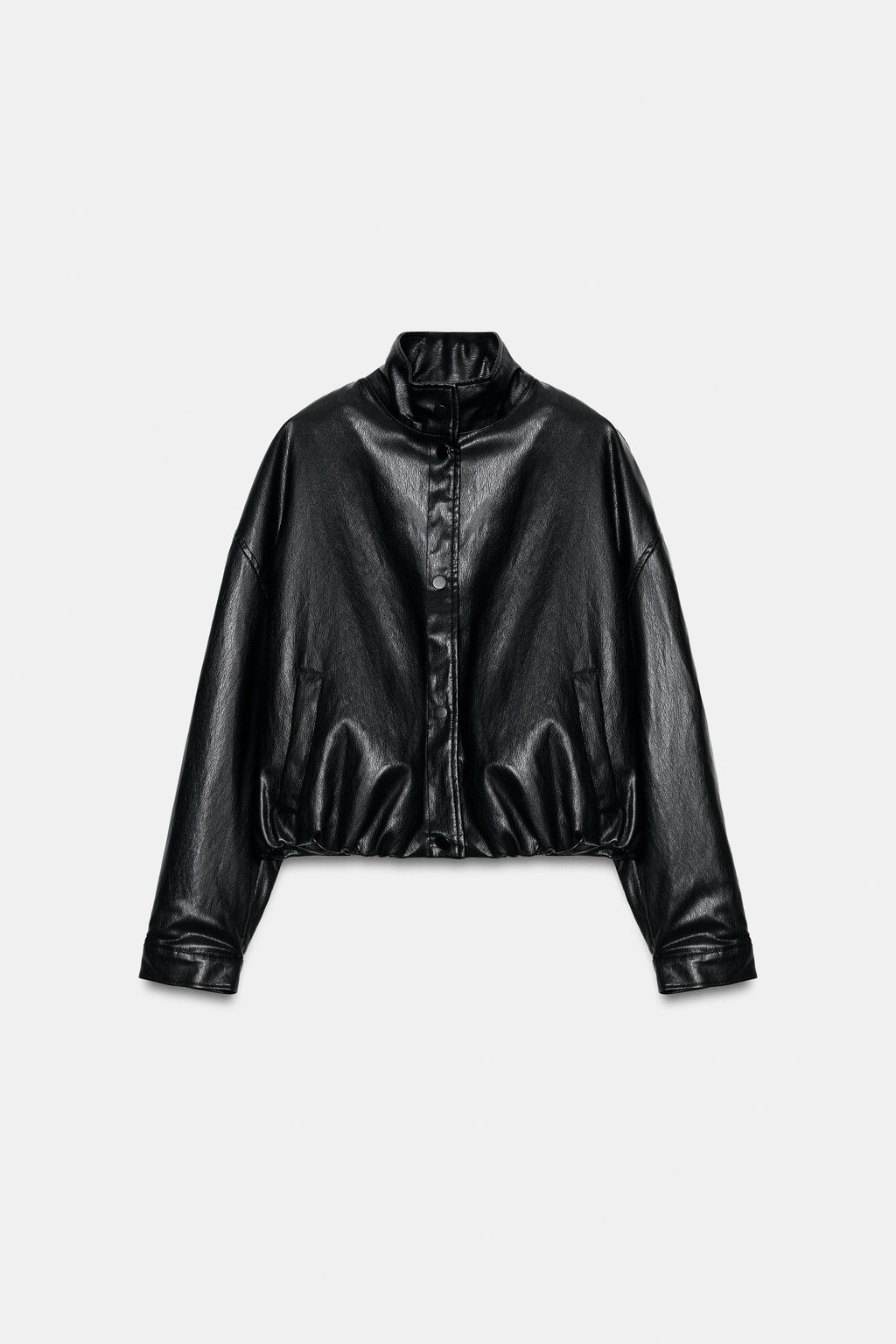 QUILTED LEATHER EFFECT BOMBER JACKET - Zara фото 18