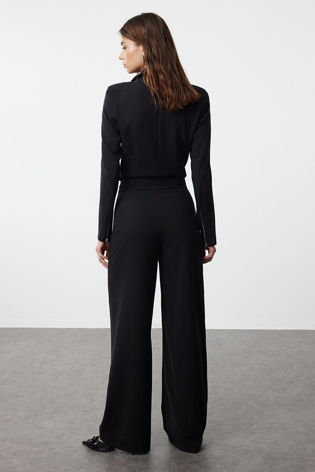 TRENDYOLMILLA Bej Wide Leg/Genis Paca Yuksek Bel Dokuma Kumas Pantolon TWOSS23PL00314  фото 18