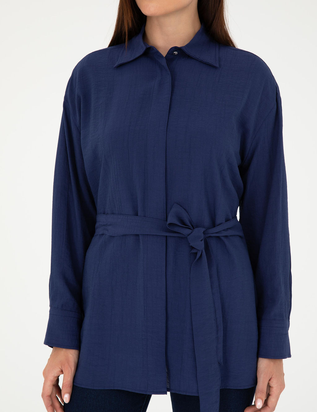 Lacivert Oversize Uzun Kollu G_mlek - Pierre cardin фото 6