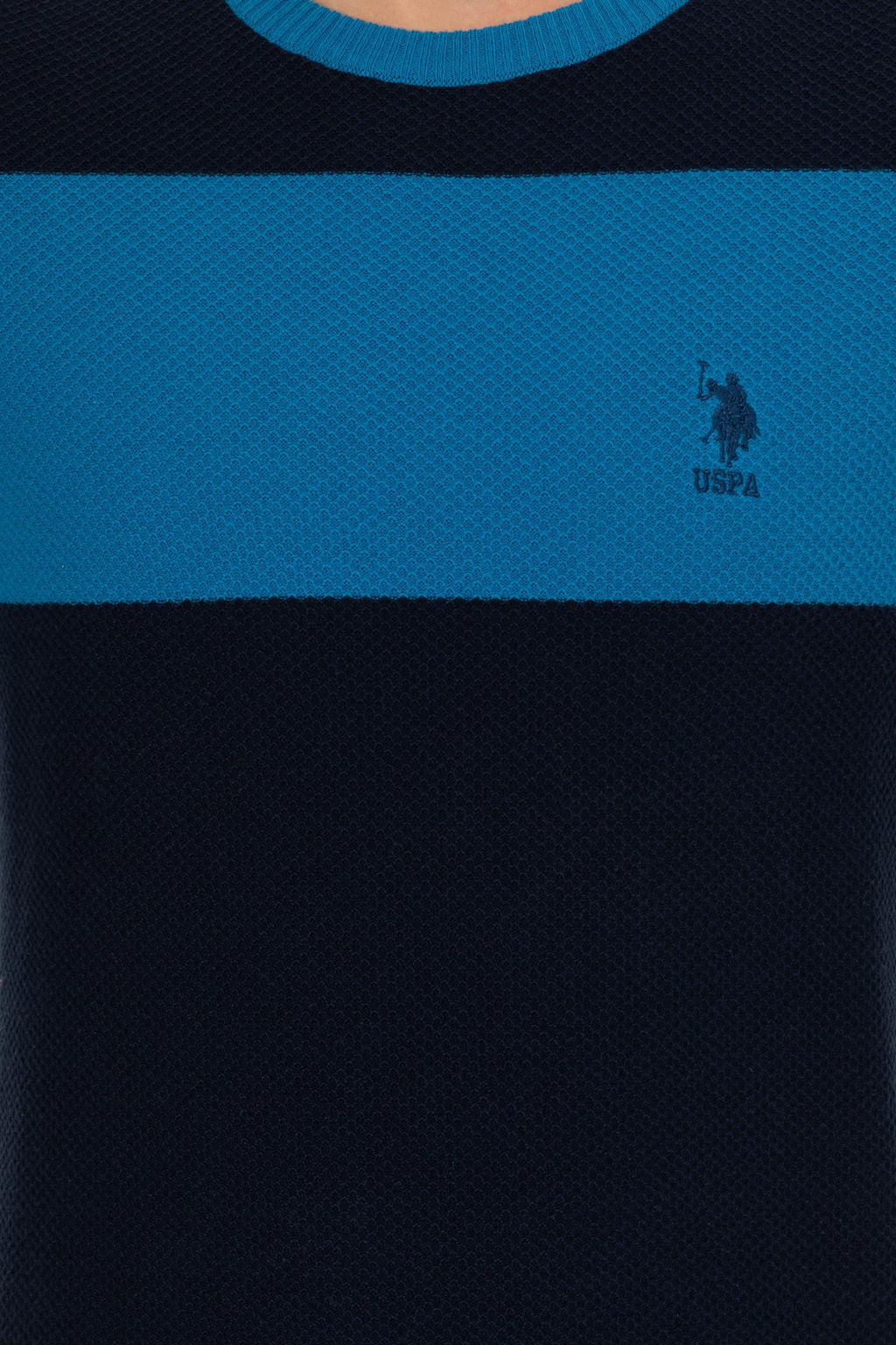 U. S. Polo Assn Мужской темно-синий трикотажный свитер с круглым вырезом - U.s. polo assn фото 6