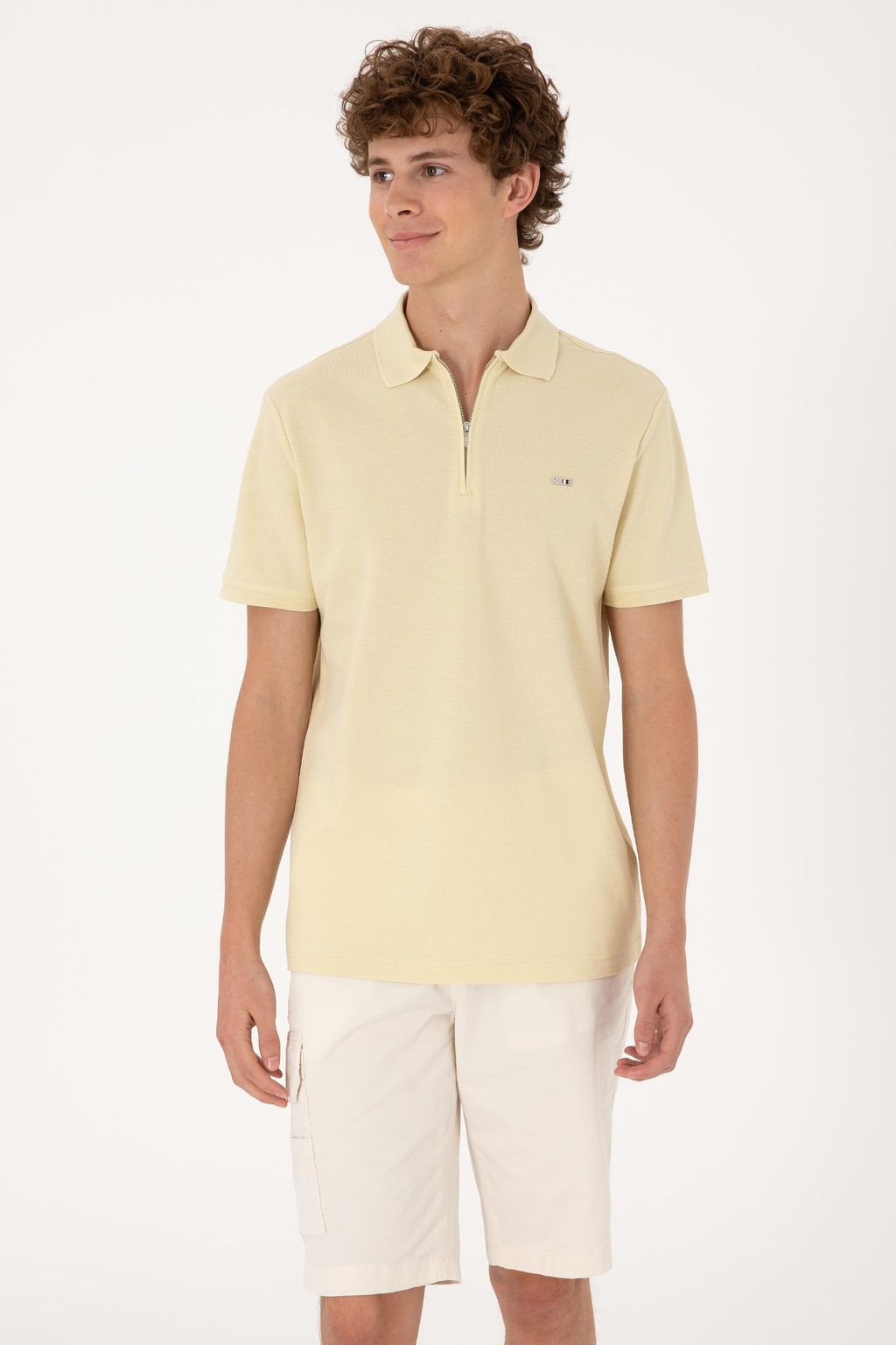 Erkek Regular Fit Fermuarl_ A__k Haki Ti__rt Sepette S_rpriz _ndirim - U.s. polo assn фото 3