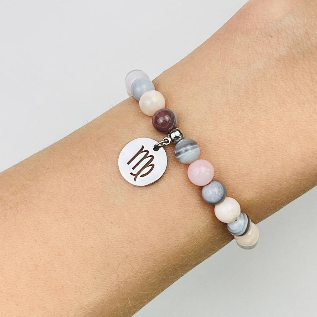 Браслет для Девы из ботсванского Агата и Опала