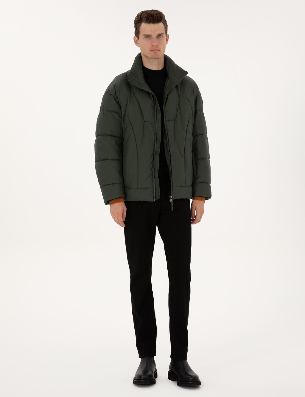 Koyu Haki Oversize Mont