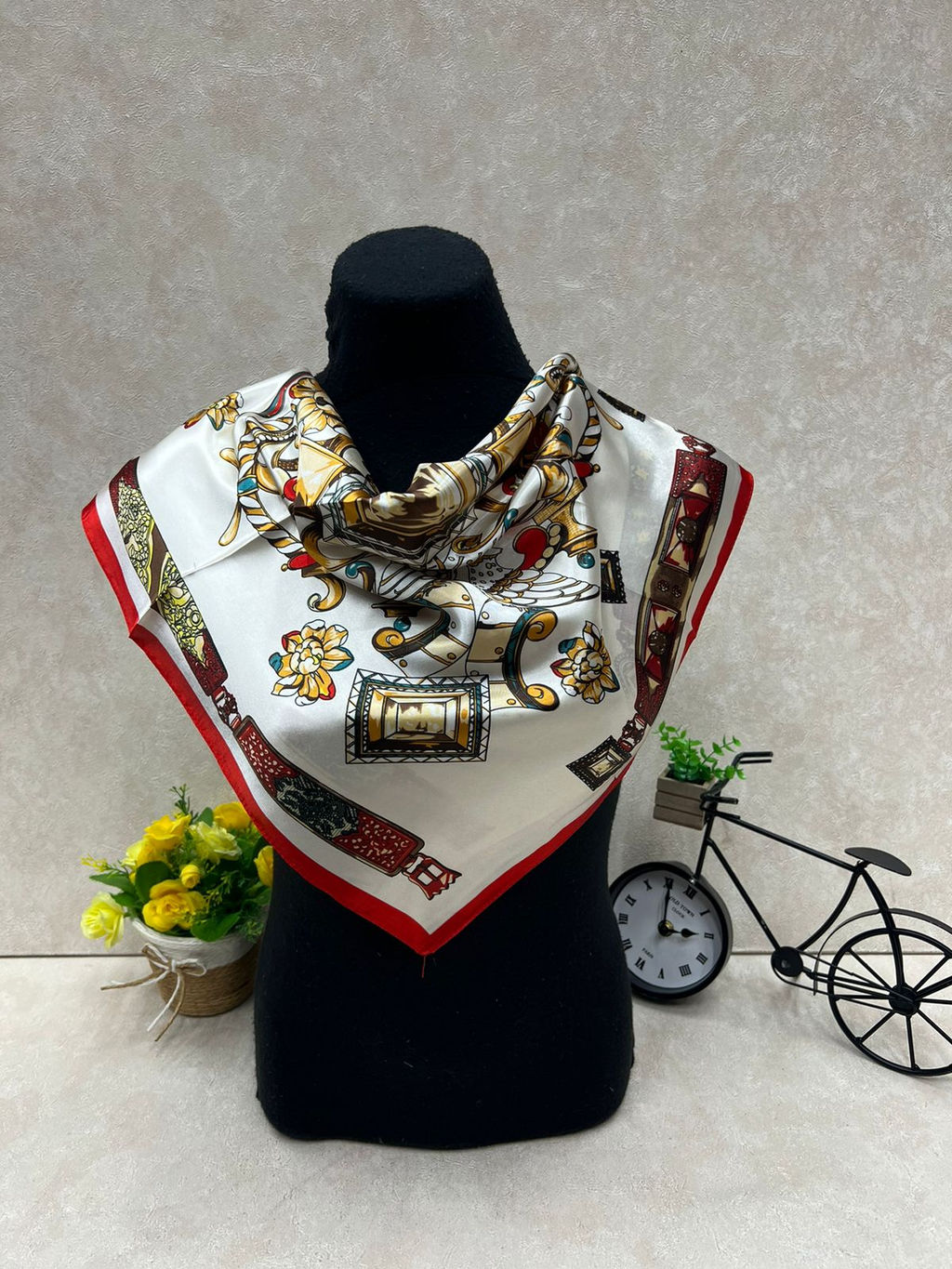 Легкий платок с принтом, мультицвет